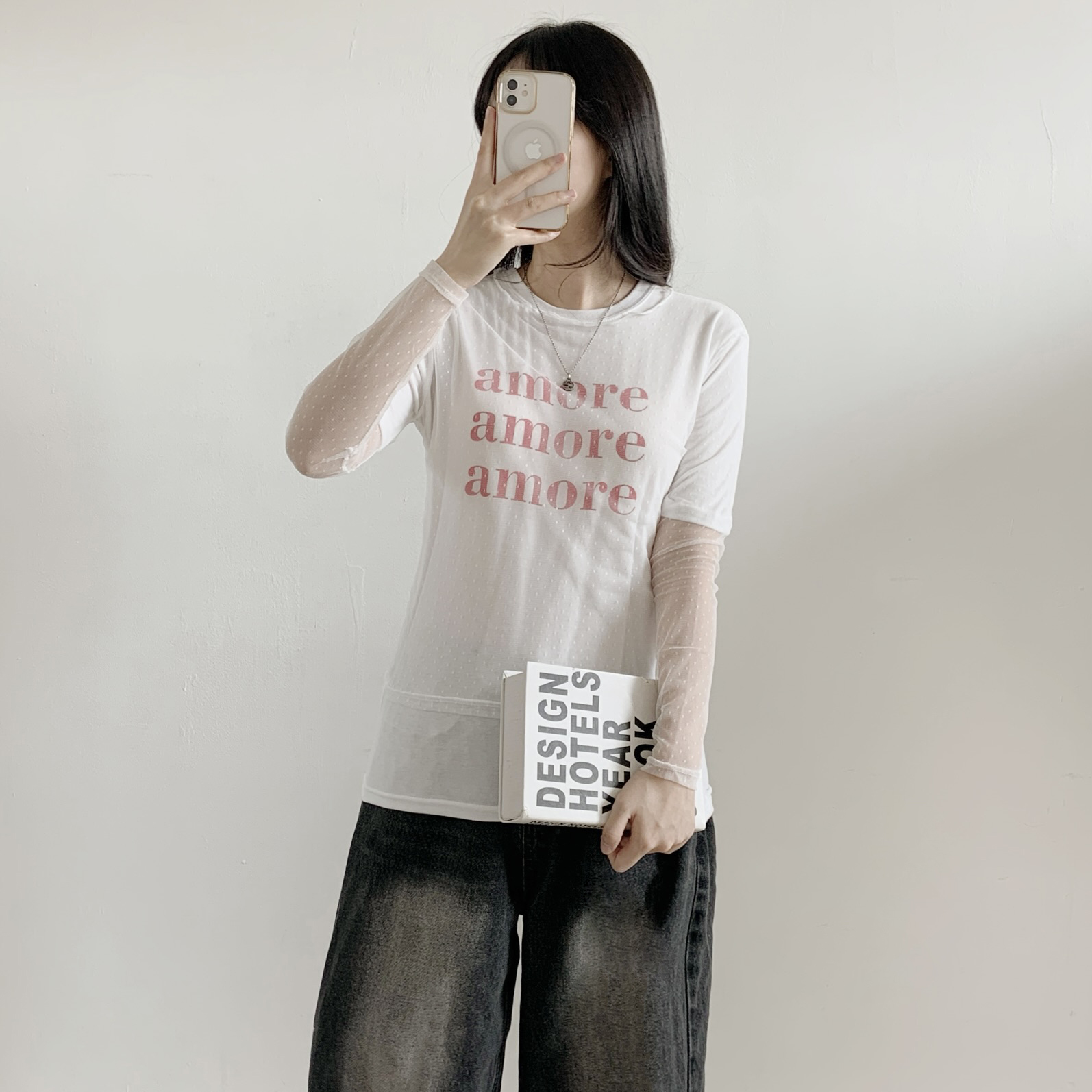 ラウンドネックルーズ半袖レタリングTシャツ | 詳細画像4