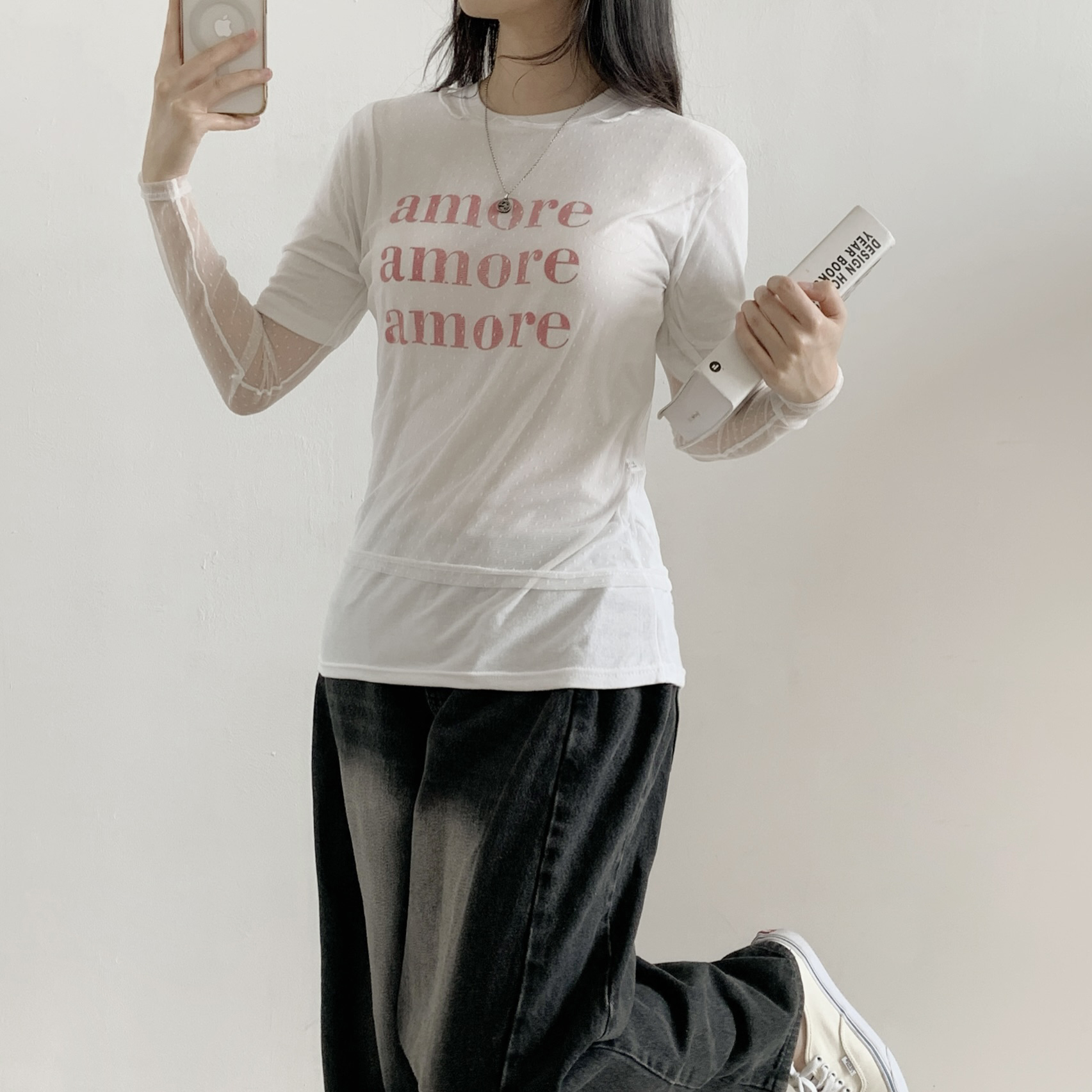 ラウンドネックルーズ半袖レタリングTシャツ | 詳細画像5