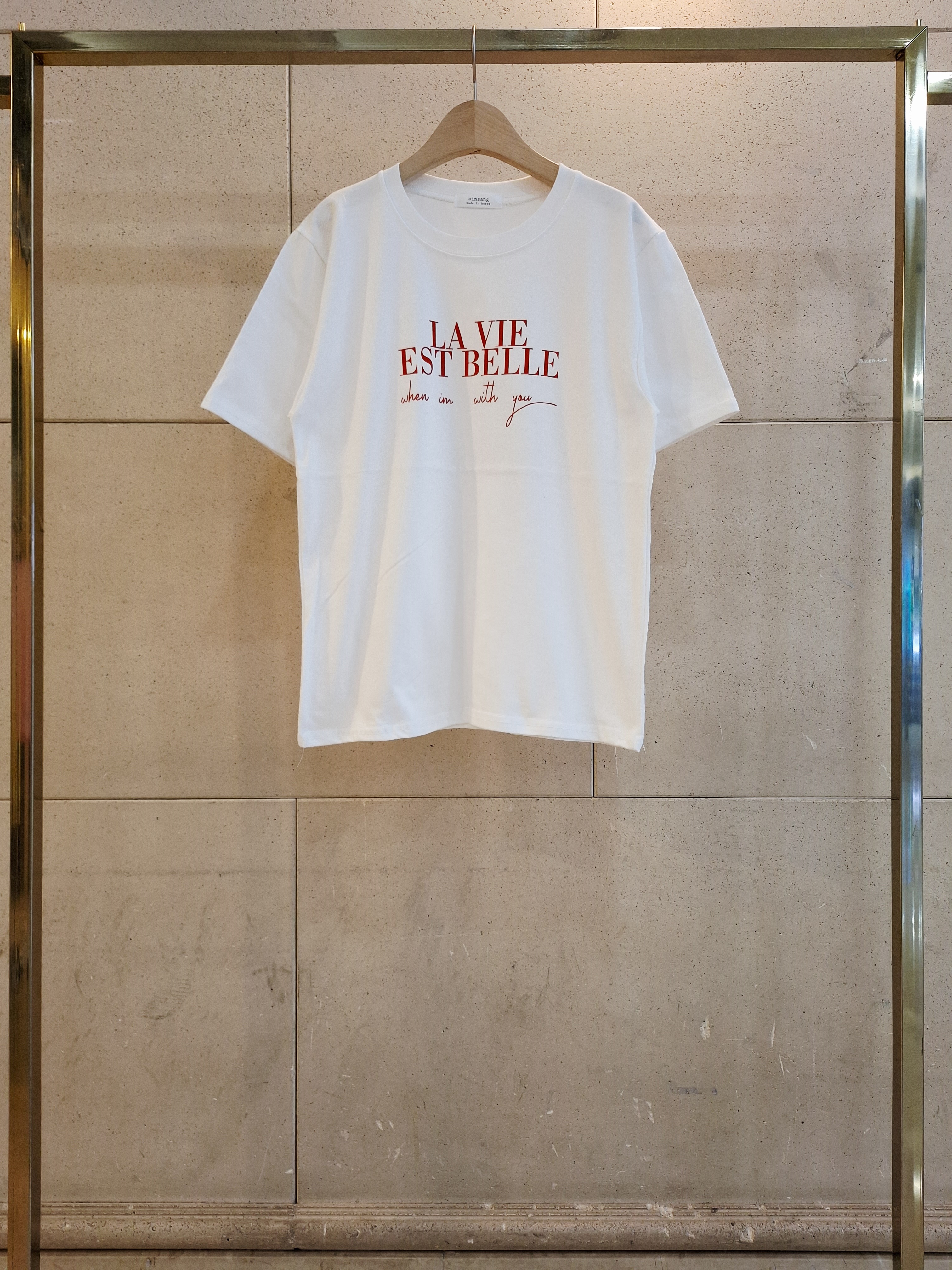 コットンラウンドネックルーズ半袖レタリングTシャツ | 詳細画像14