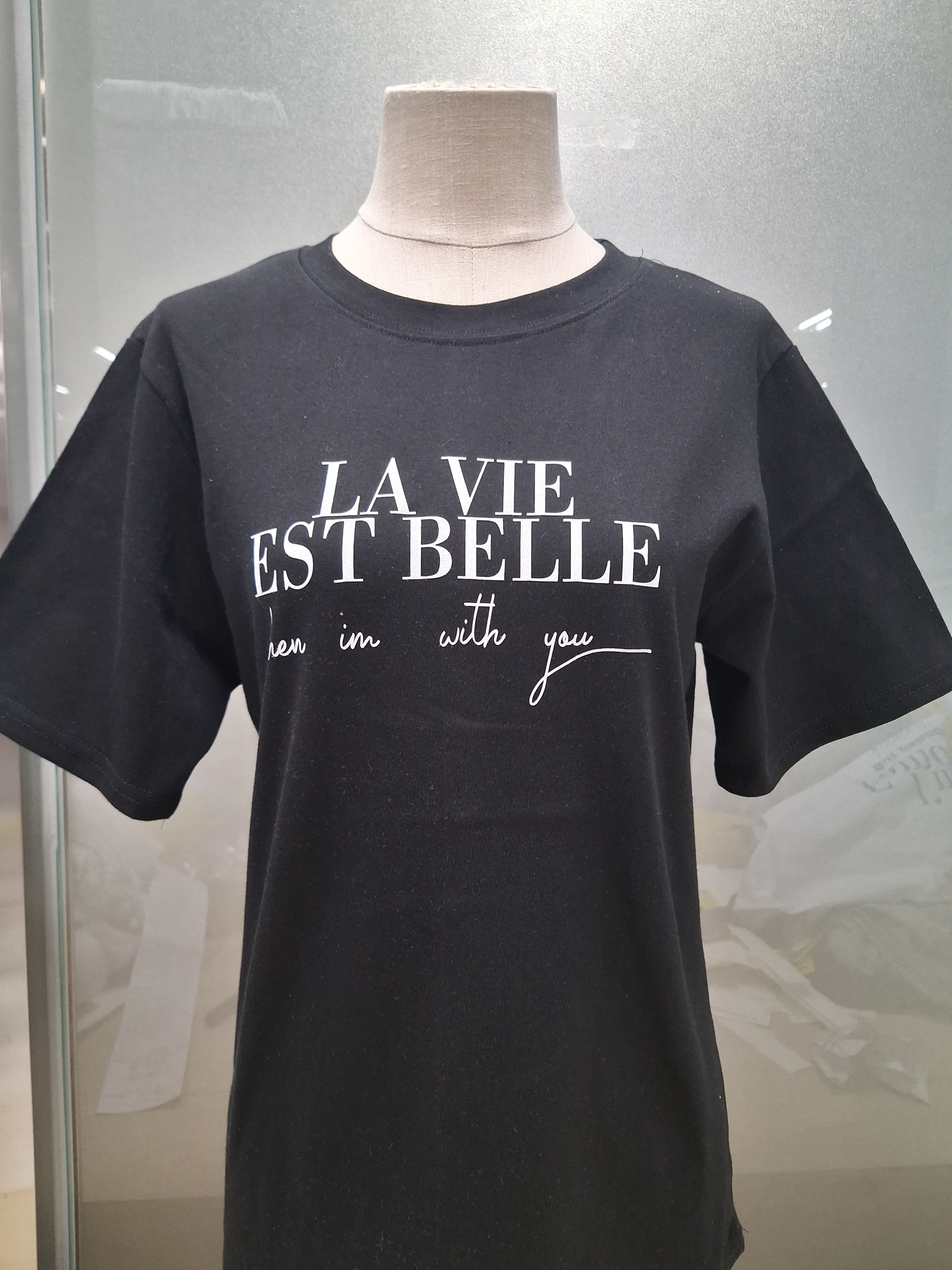 コットンラウンドネックルーズ半袖レタリングTシャツ | 詳細画像15