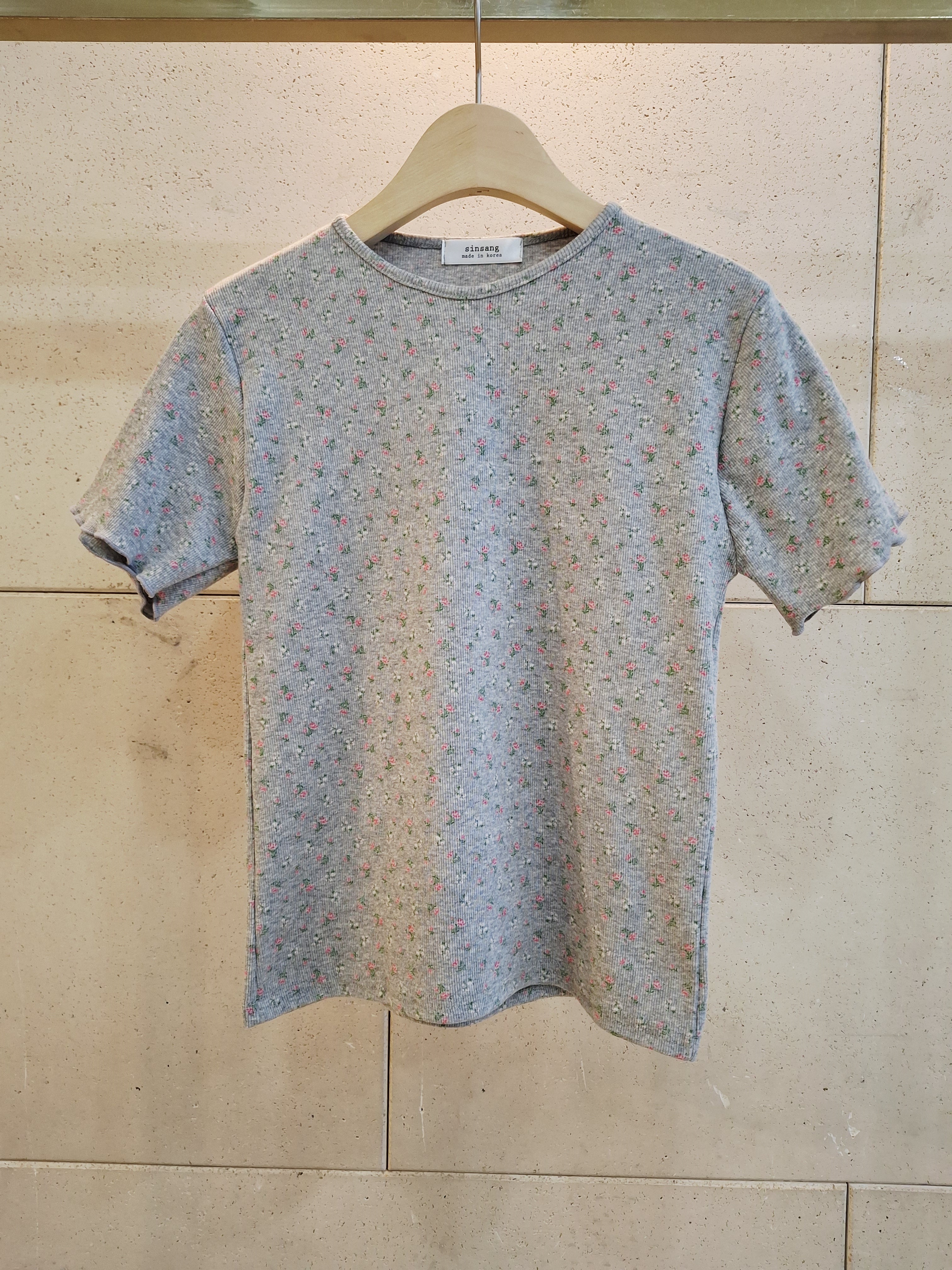 ラウンドネック半袖小花柄Tシャツ | 詳細画像9