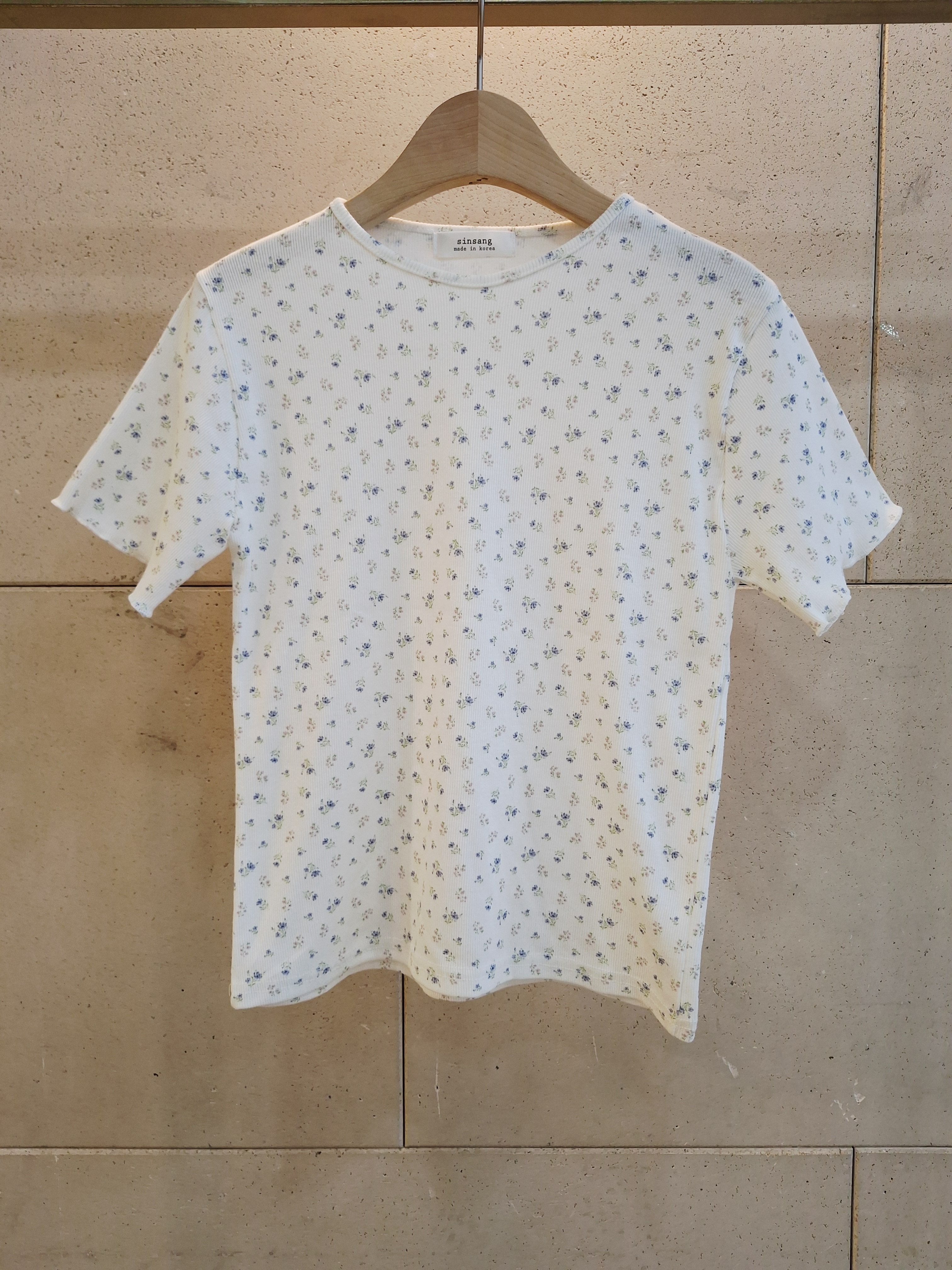 ラウンドネック半袖小花柄Tシャツ | 詳細画像10