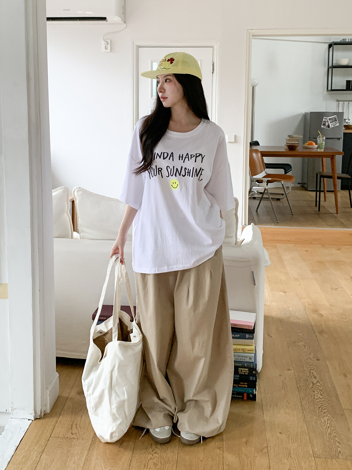 ラウンドネックボクシールーズ半袖レタリングTシャツ | 詳細画像14