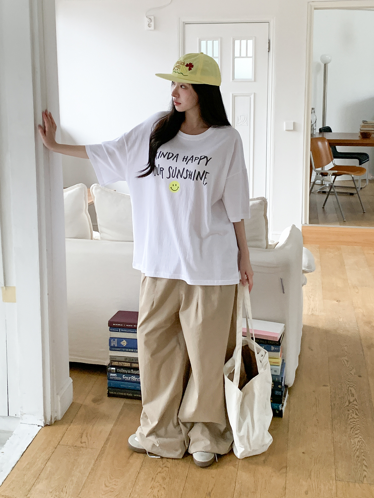 ラウンドネックボクシールーズ半袖レタリングTシャツ | 詳細画像16