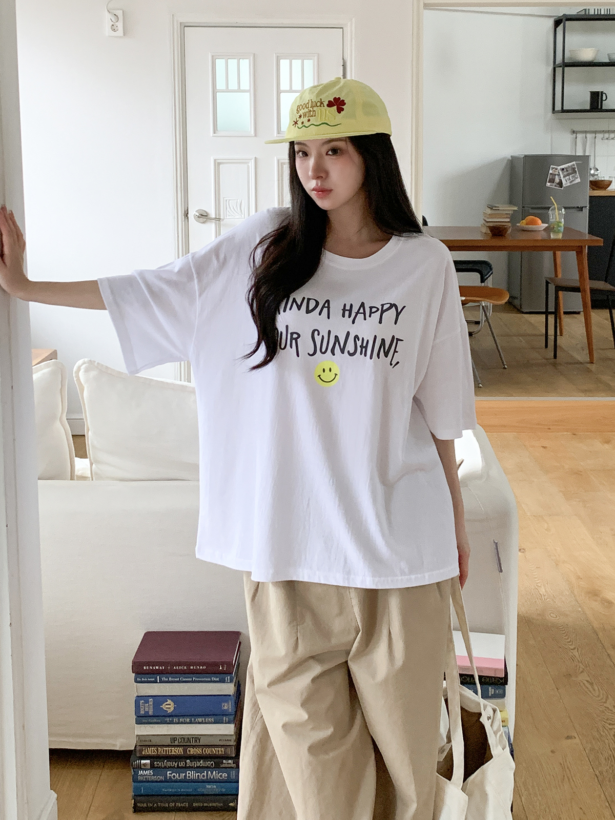 ラウンドネックボクシールーズ半袖レタリングTシャツ | 詳細画像17