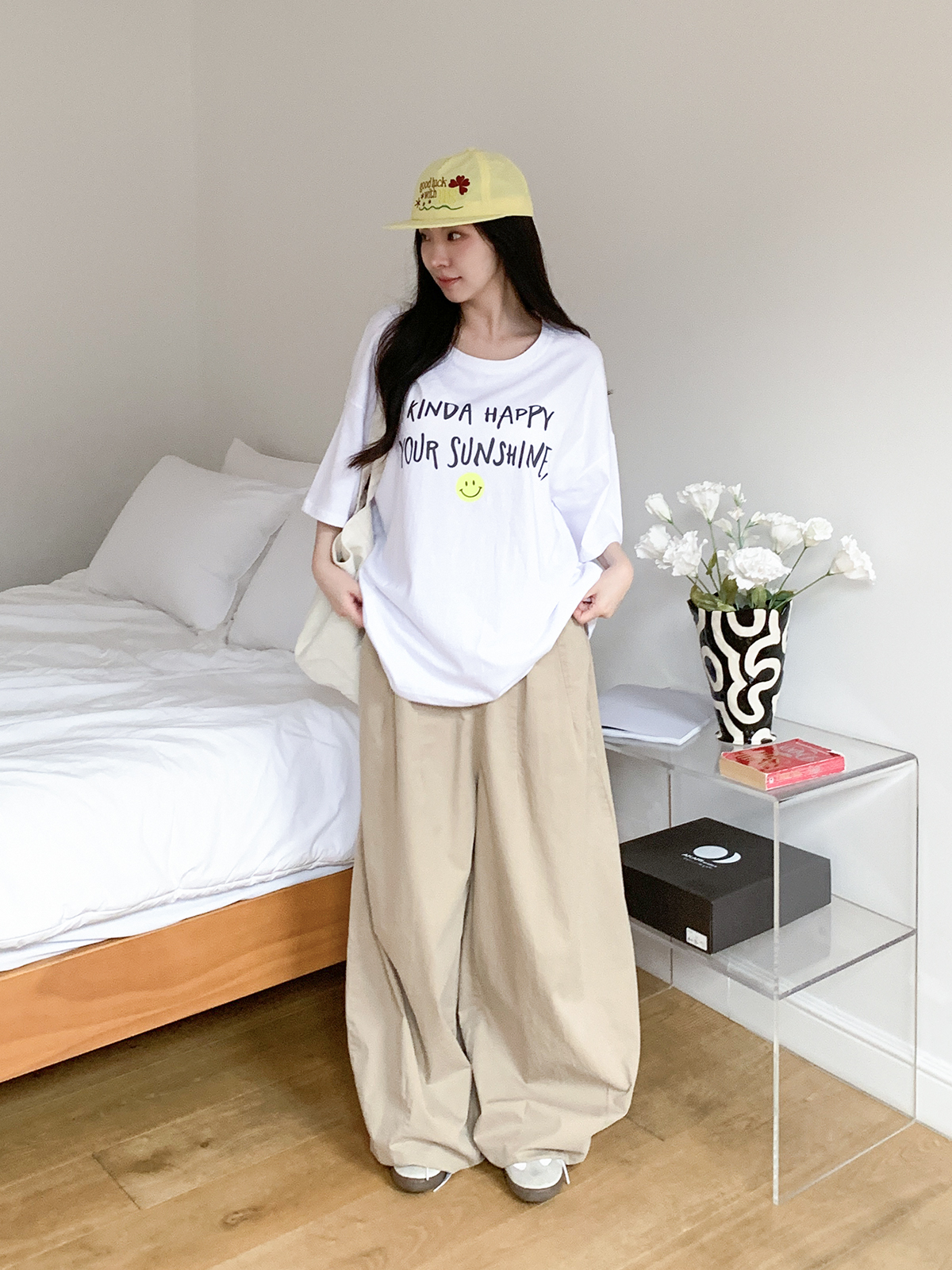 ラウンドネックボクシールーズ半袖レタリングTシャツ | 詳細画像20
