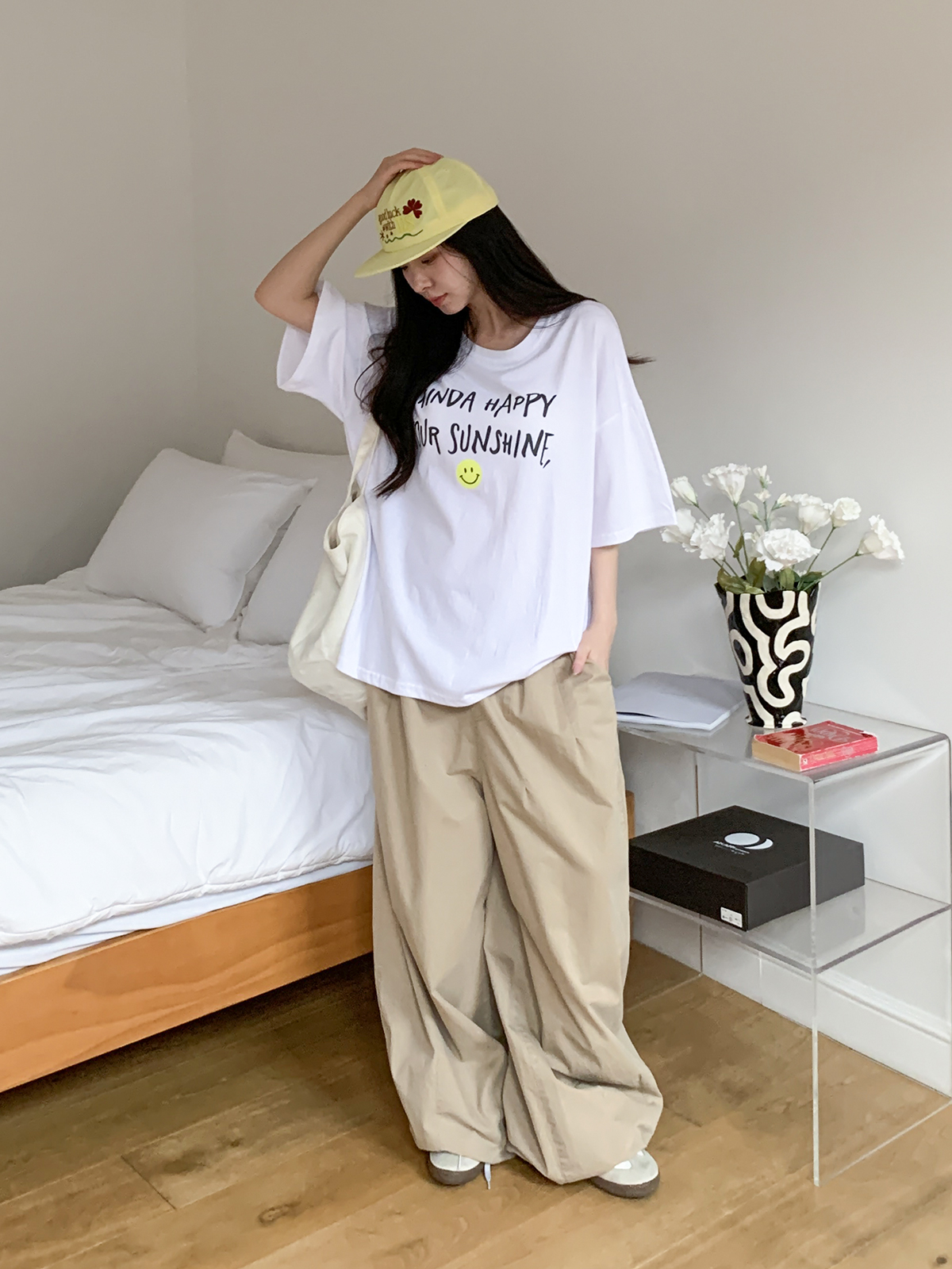 ラウンドネックボクシールーズ半袖レタリングTシャツ | 詳細画像21