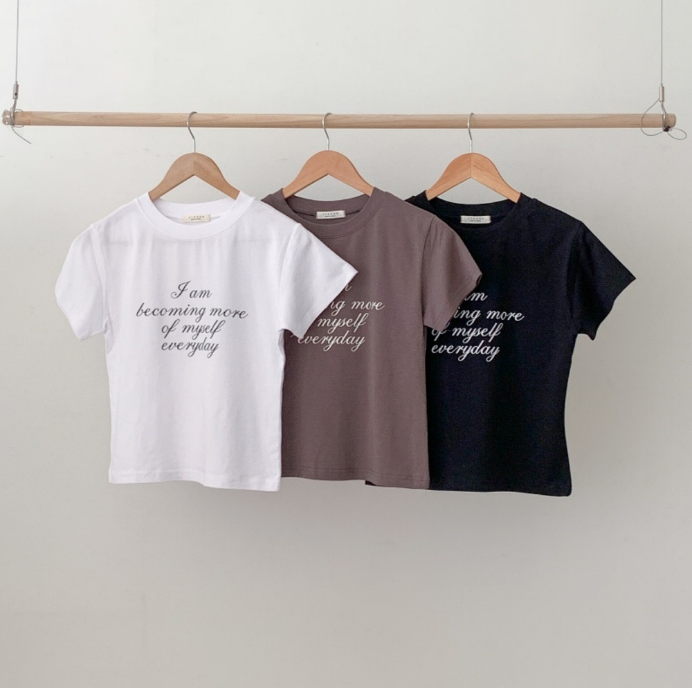 ラウンドネックスリム半袖レタリングTシャツ | 詳細画像9