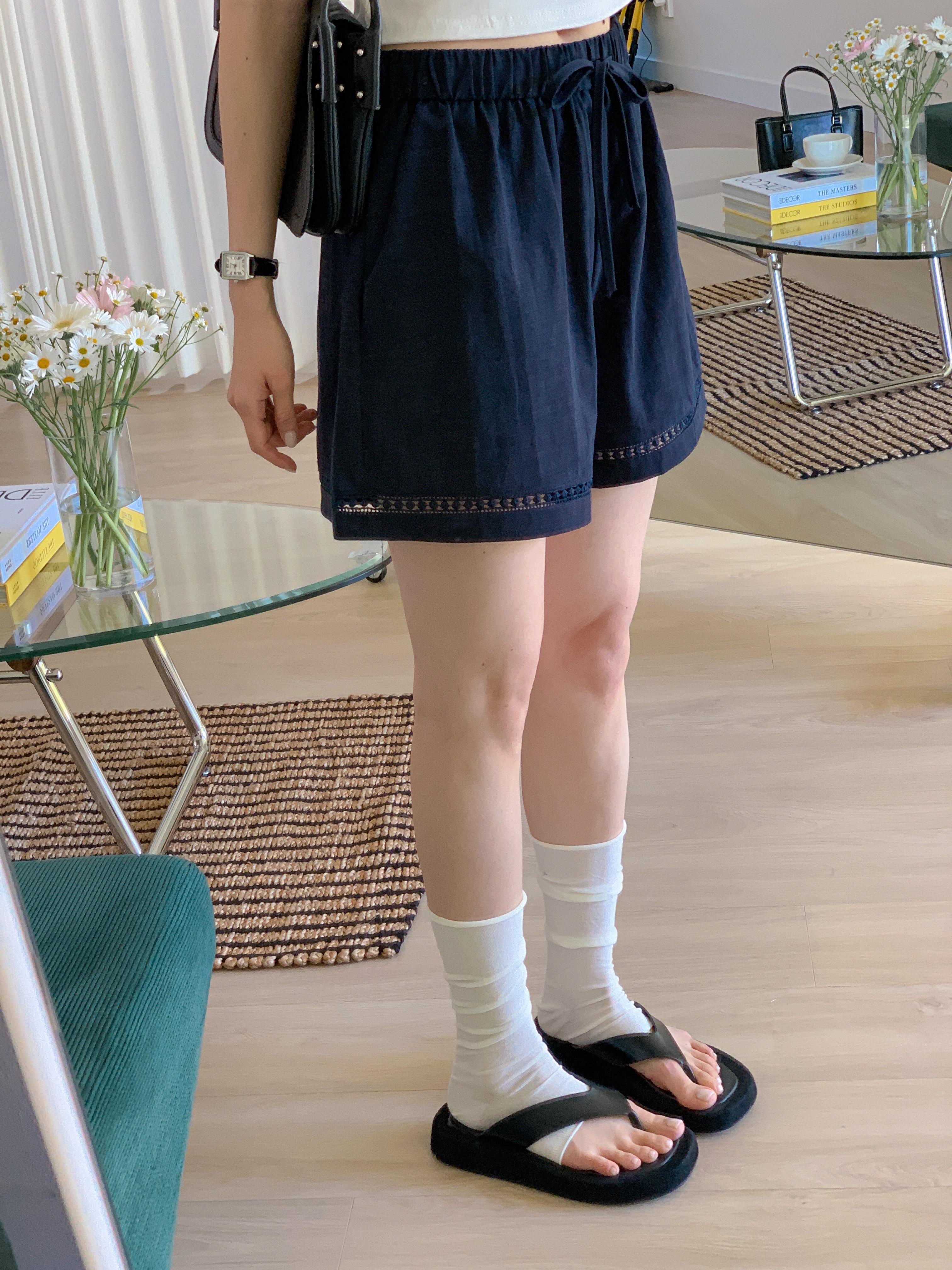 ドローストリングパンチングウエストゴムワイドショートパンツ | 詳細画像21