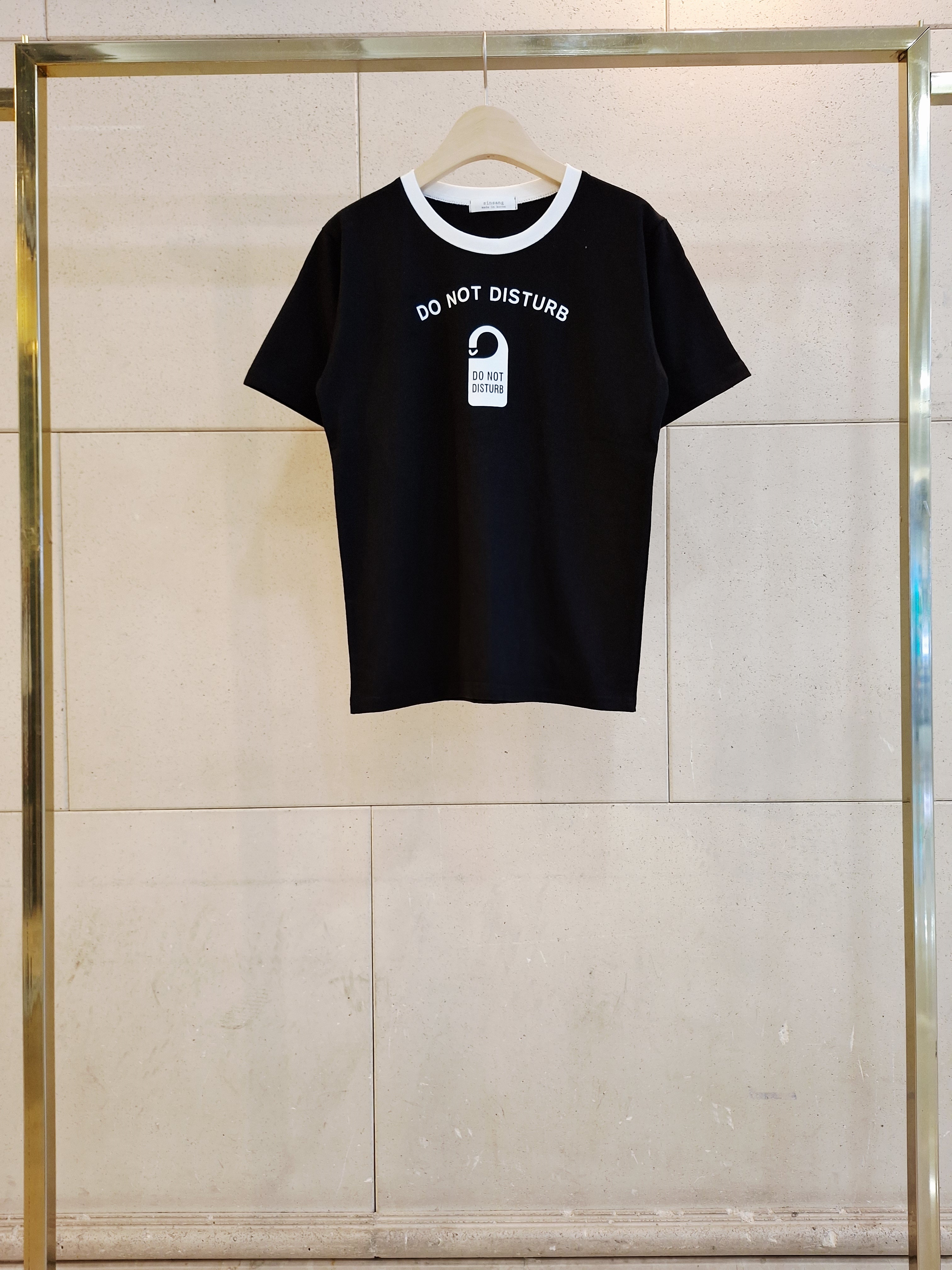 ラウンドネックシンプルスリムレタリング配色Tシャツ | 詳細画像11