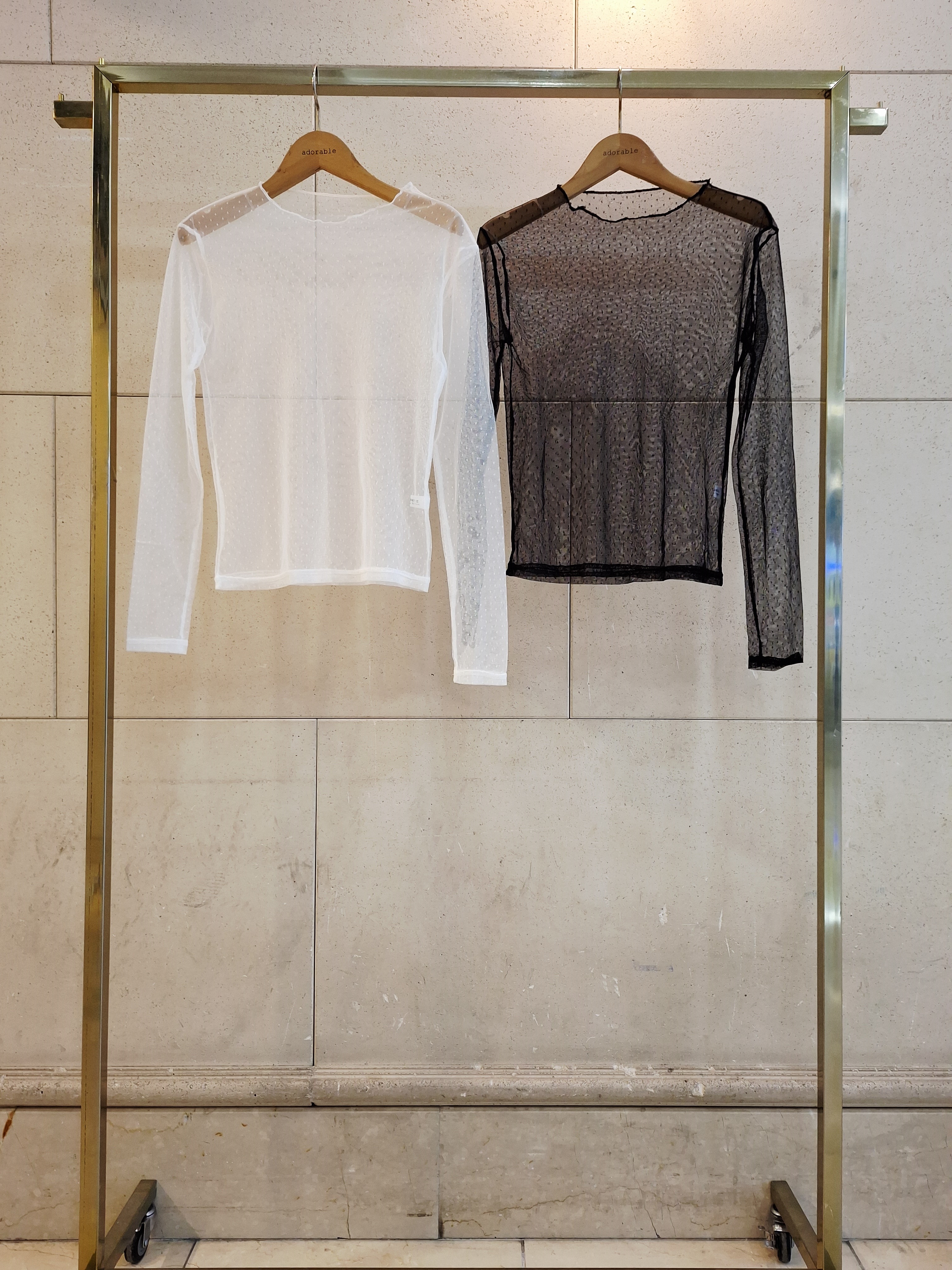 チュールシースルースリムドットTシャツ | 詳細画像9
