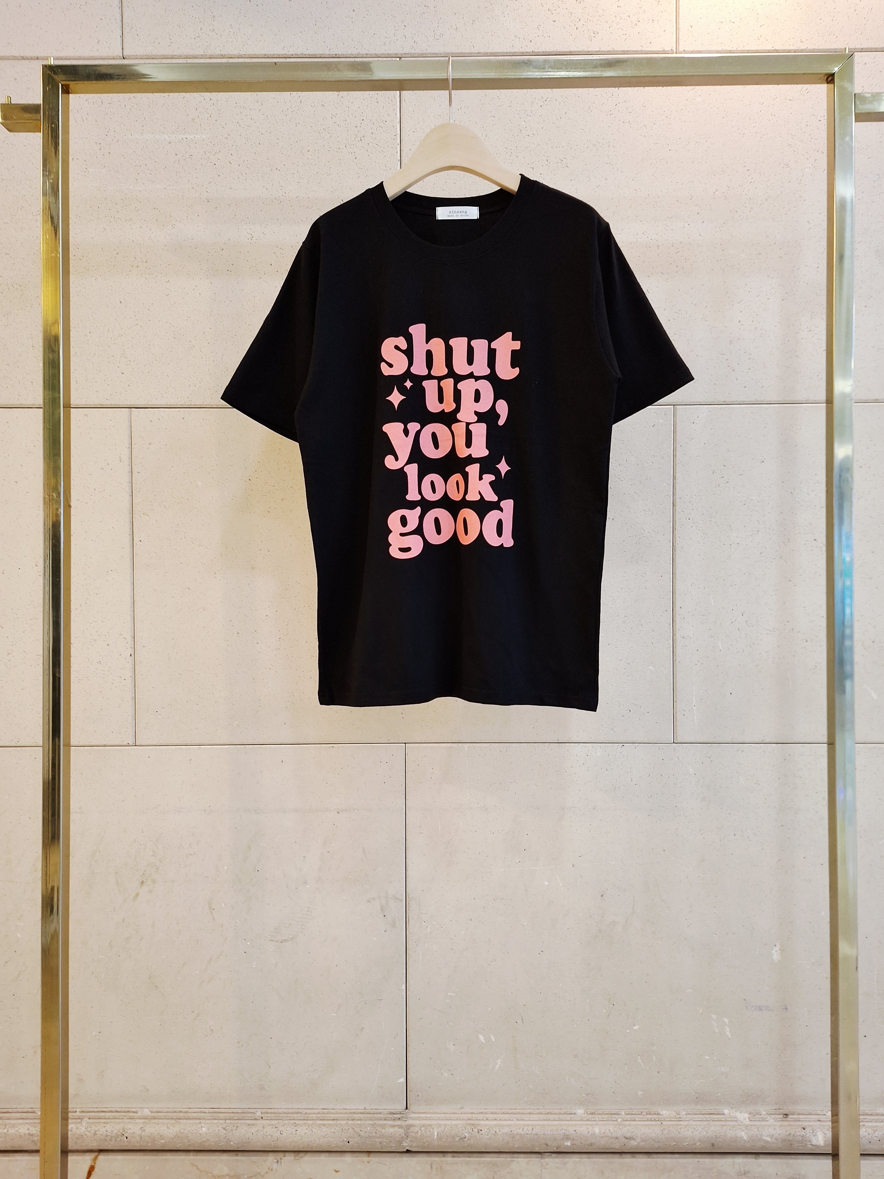 ラウンドネックオーバーサイズルーズレタリングTシャツ | 詳細画像11