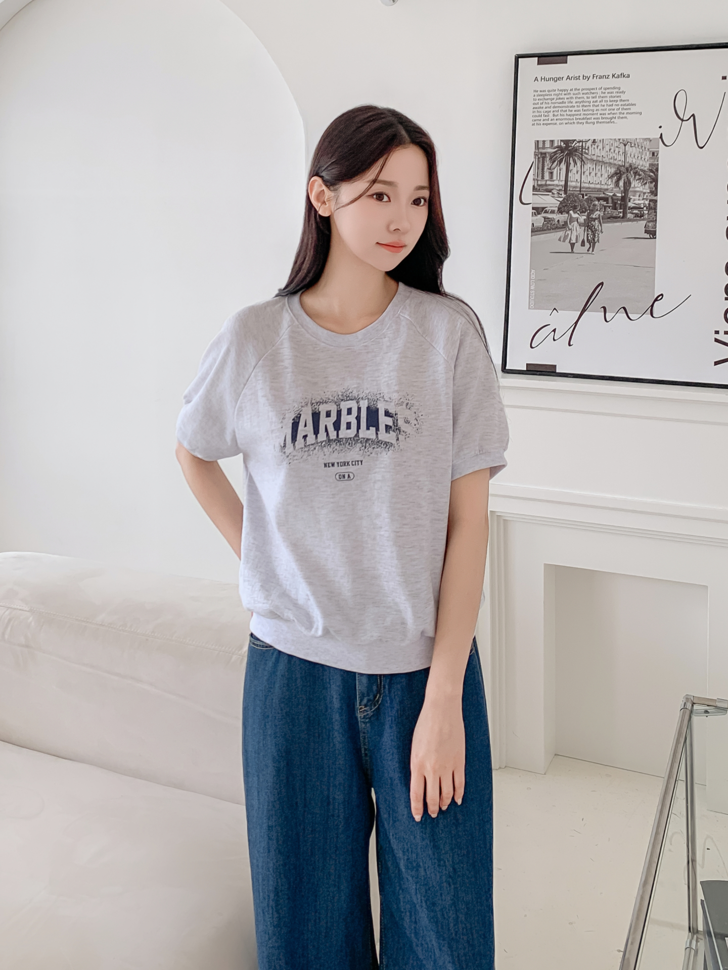 ラウンドネックベーシック半袖ロゴスウェット | 詳細画像3