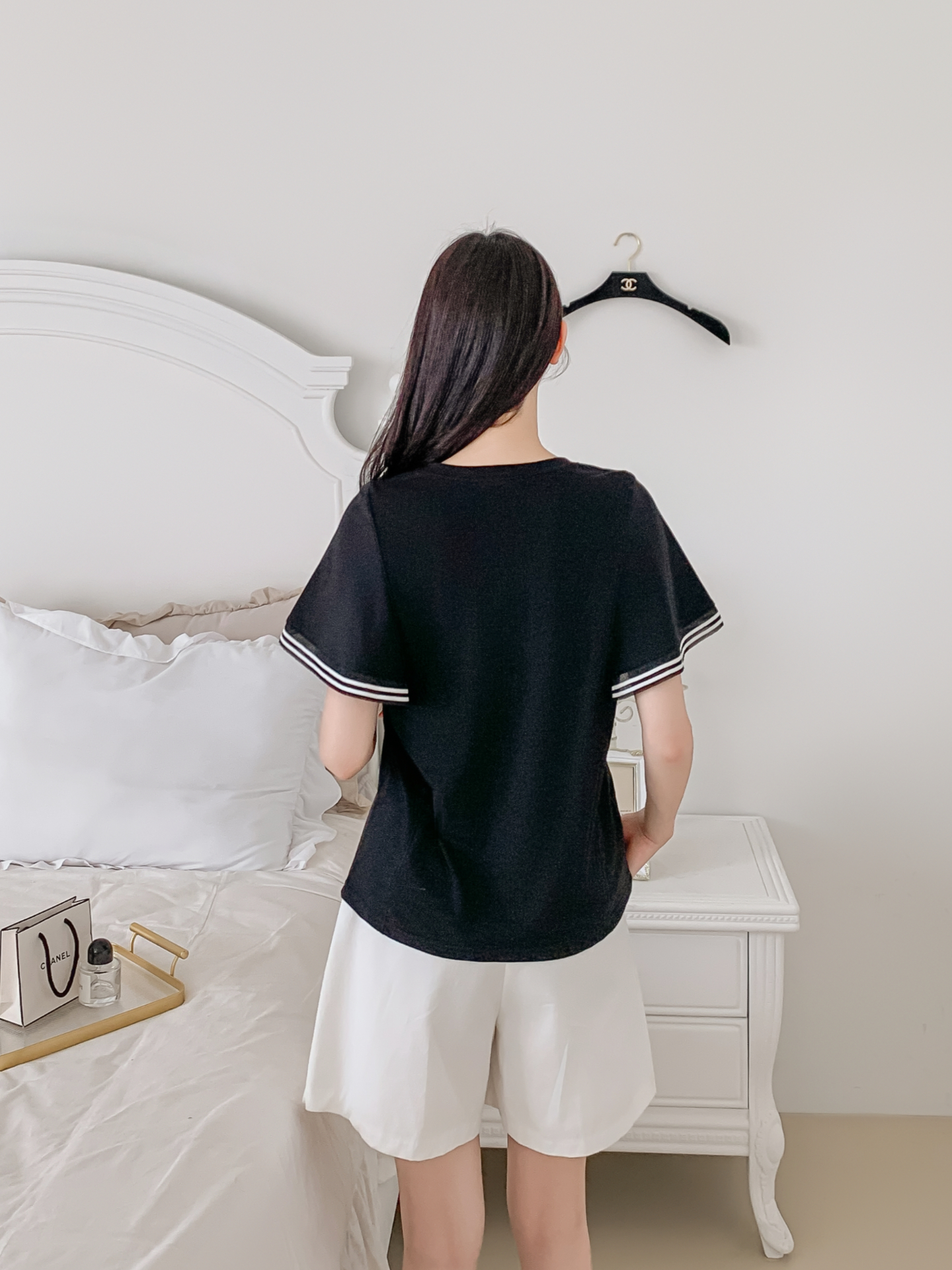 コンビ配色ラウンドネックルーズ半袖ボーダーTシャツ | 詳細画像21