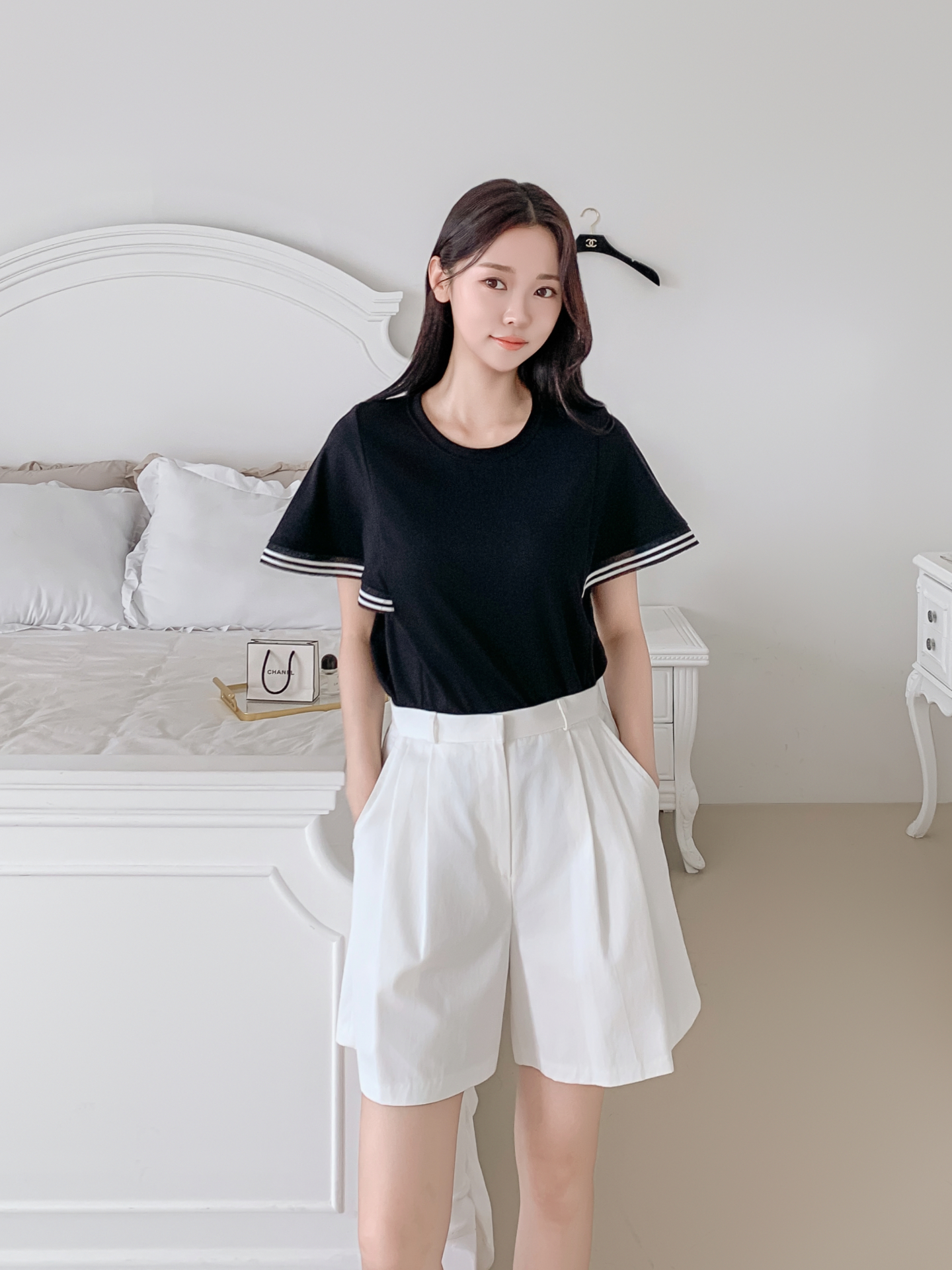 コンビ配色ラウンドネックルーズ半袖ボーダーTシャツ | 詳細画像28
