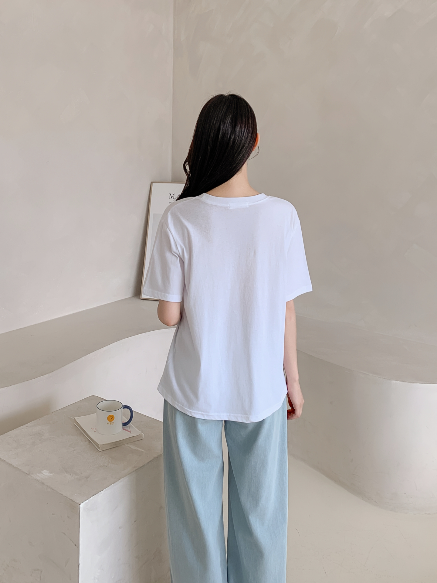 コットンラウンドネックルーズ半袖ロゴTシャツ | 詳細画像4