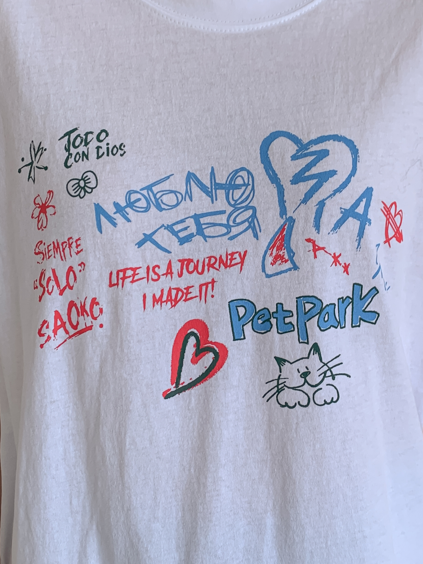 コットンラウンドネックルーズ半袖ロゴTシャツ | 詳細画像7