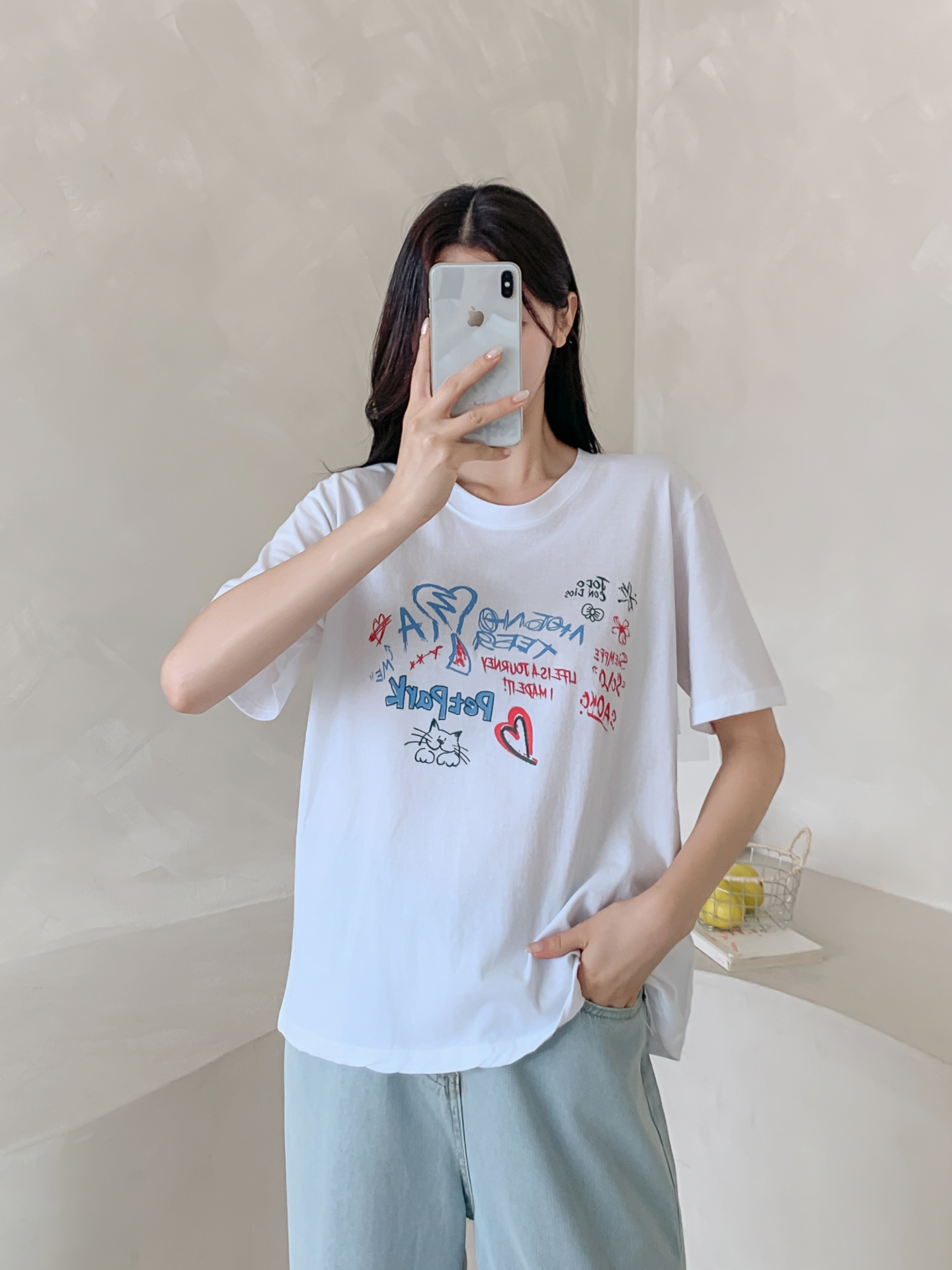 コットンラウンドネックルーズ半袖ロゴTシャツ | 詳細画像16