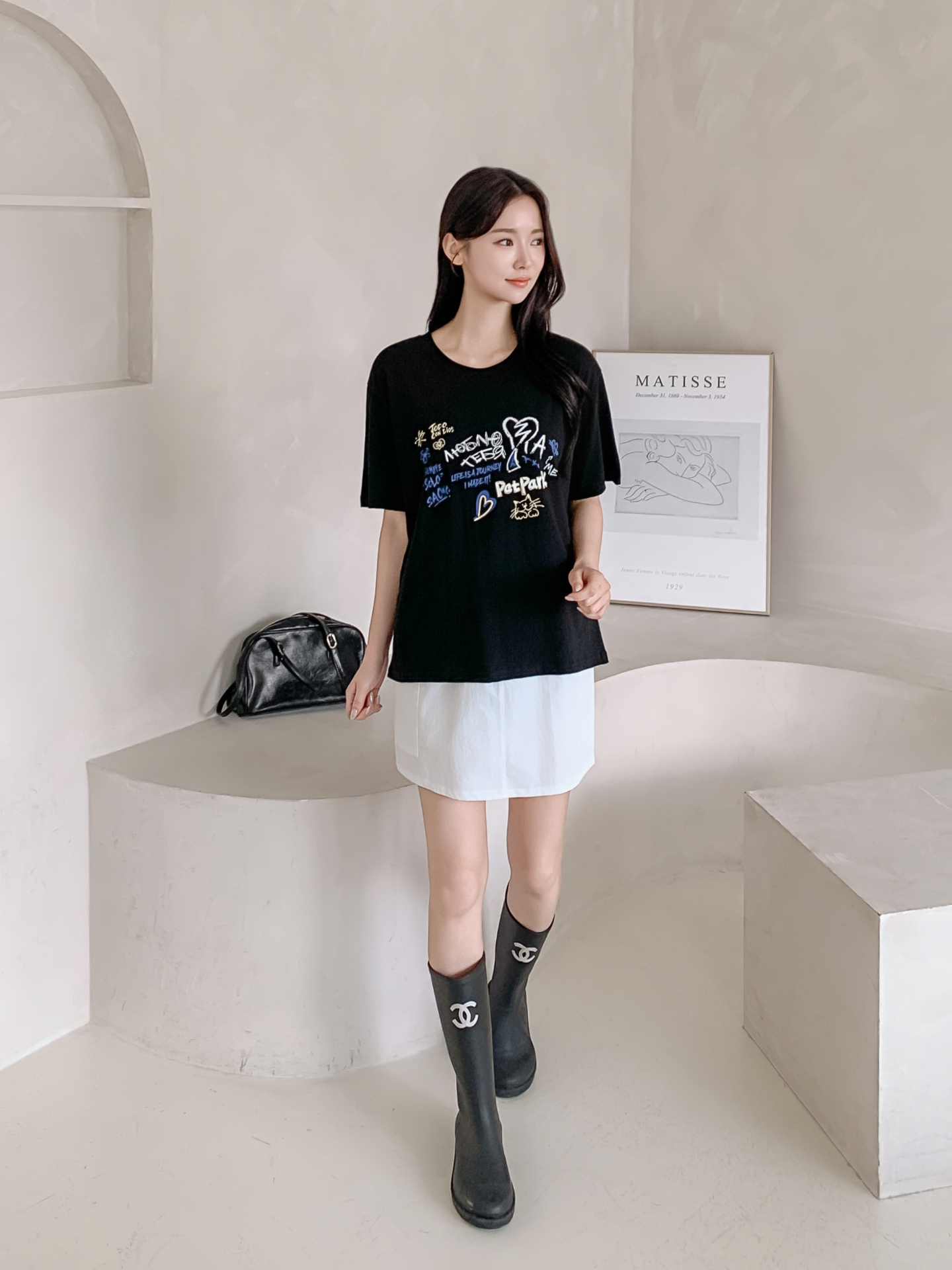 コットンラウンドネックルーズ半袖ロゴTシャツ | 詳細画像18