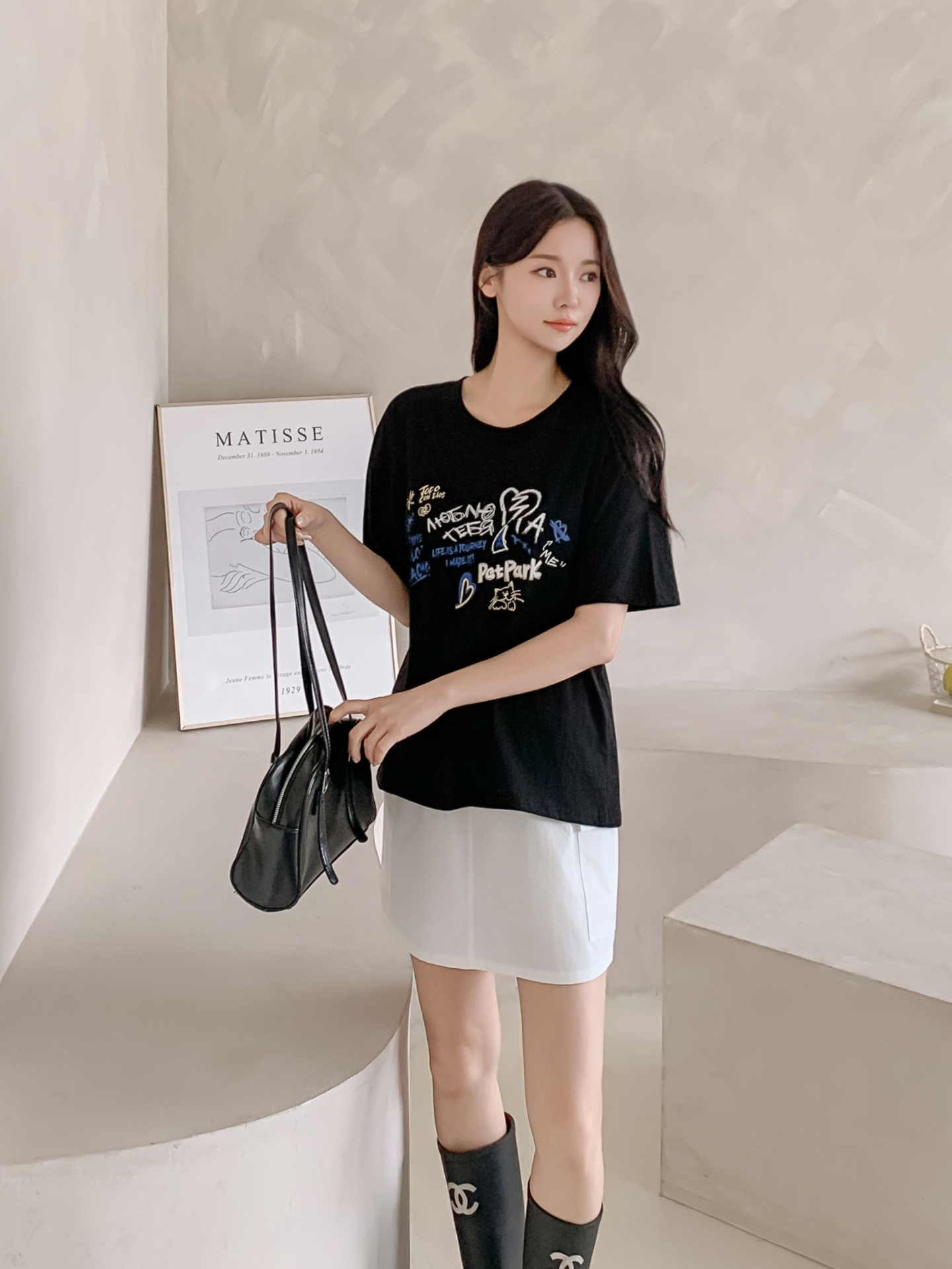 コットンラウンドネックルーズ半袖ロゴTシャツ | 詳細画像20