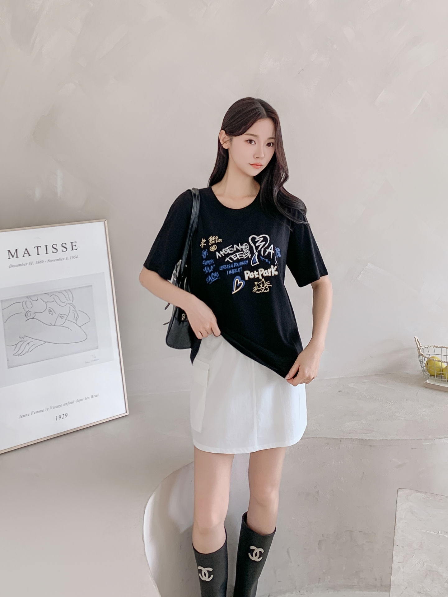 コットンラウンドネックルーズ半袖ロゴTシャツ | 詳細画像22