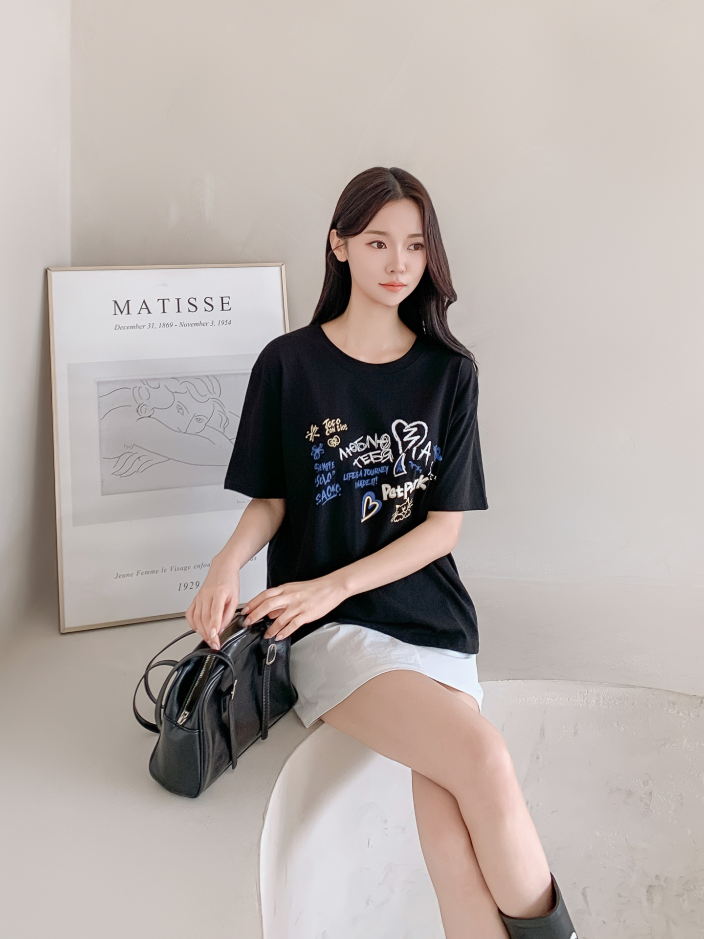 コットンラウンドネックルーズ半袖ロゴTシャツ | 詳細画像27