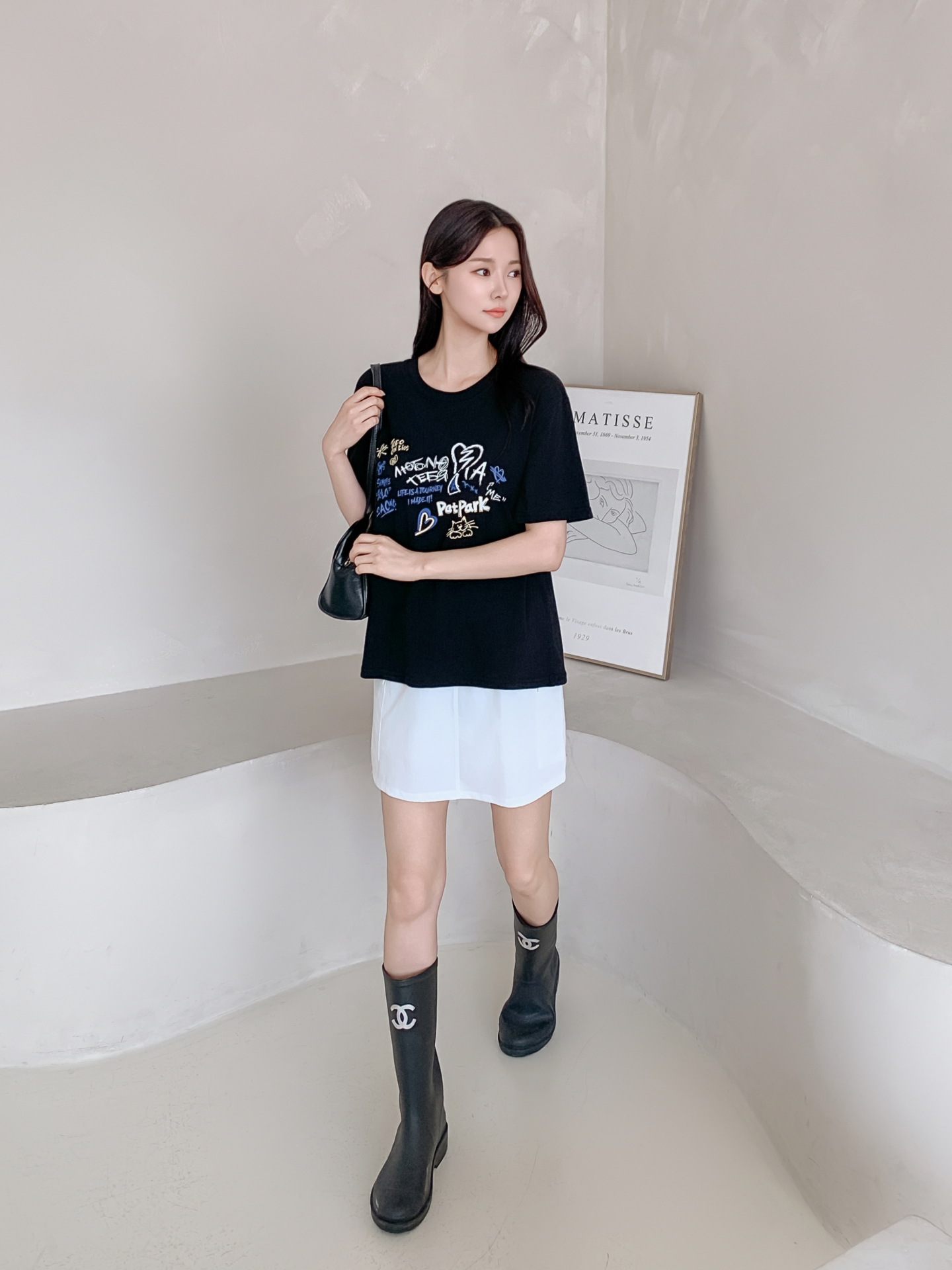 コットンラウンドネックルーズ半袖ロゴTシャツ | 詳細画像29