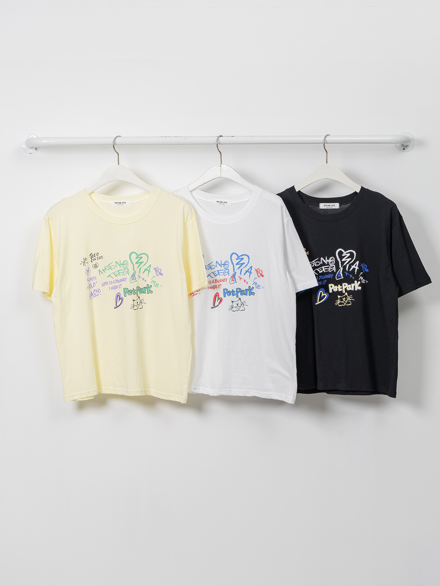 コットンラウンドネックルーズ半袖ロゴTシャツ | 詳細画像33