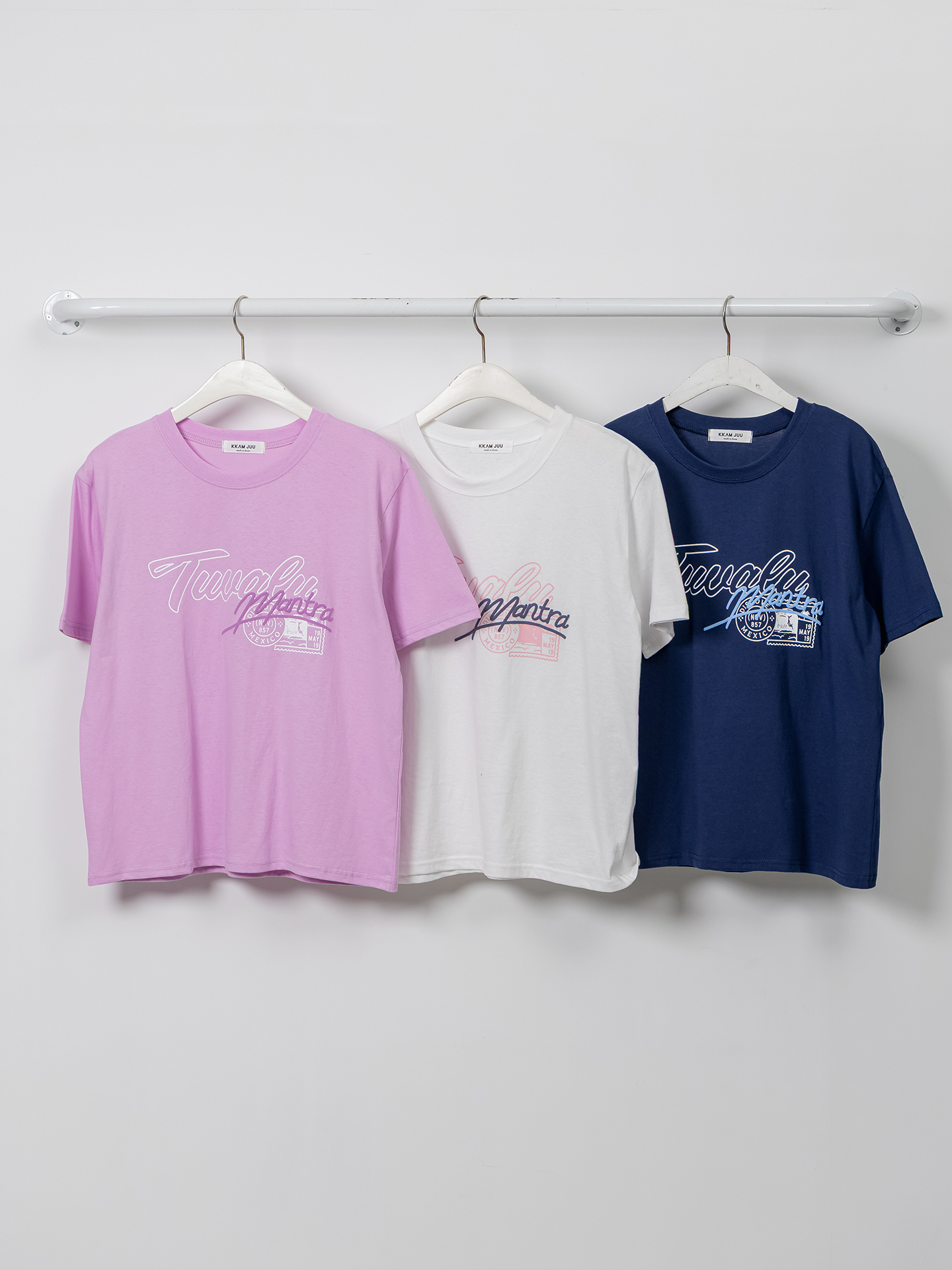 コットンラウンドネックベーシックルーズ半袖ロゴTシャツ | 詳細画像34