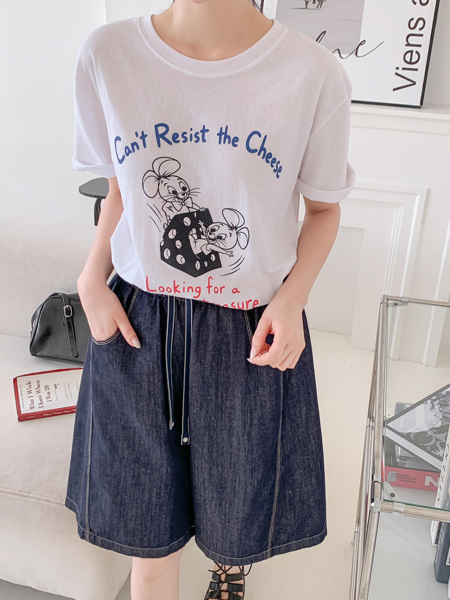 コットンラウンドネックボクシールーズ半袖ロゴTシャツ | 詳細画像16