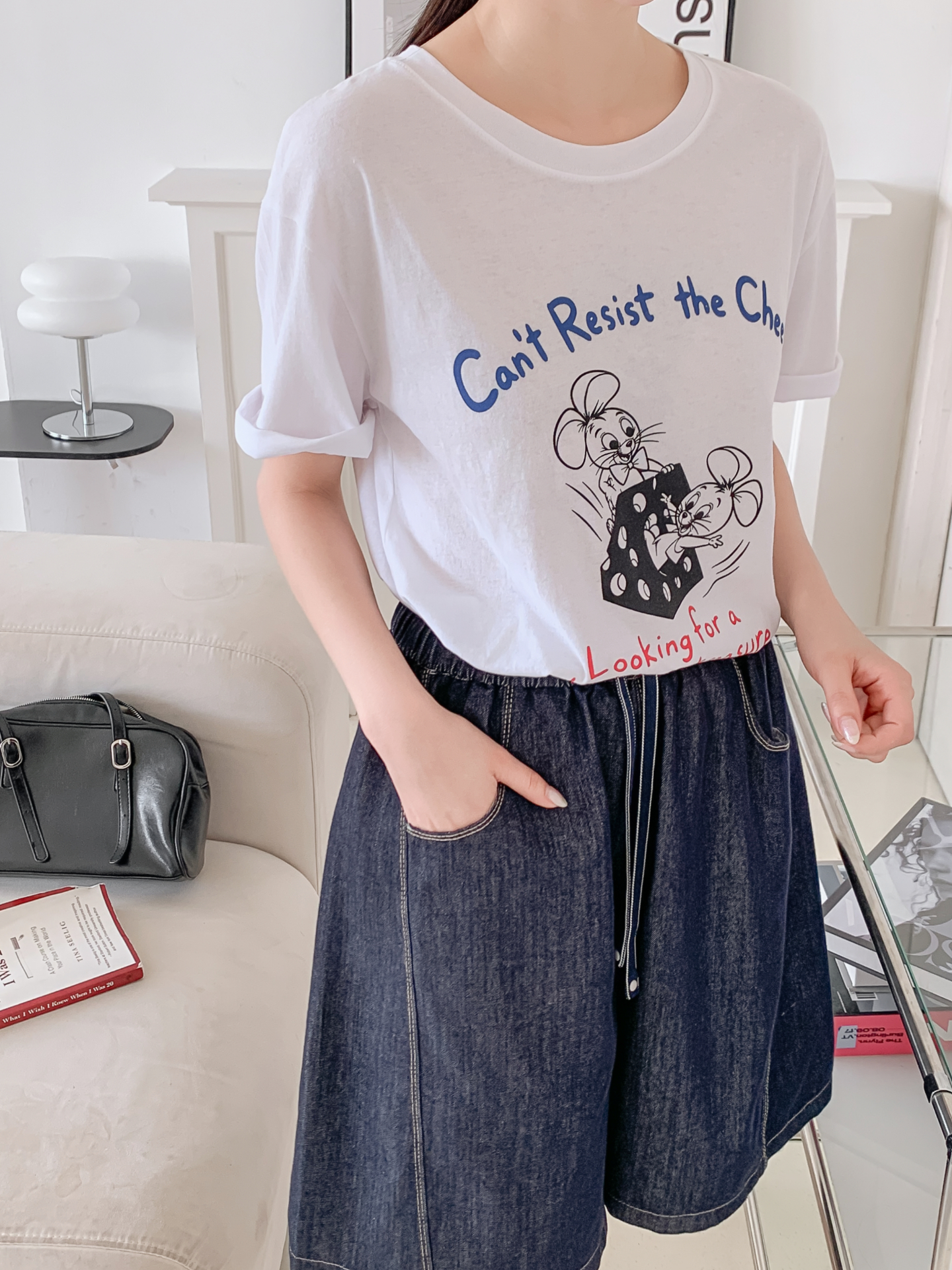 コットンラウンドネックボクシールーズ半袖ロゴTシャツ | 詳細画像18
