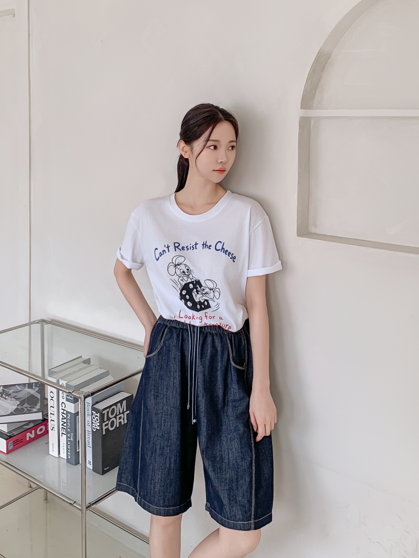 コットンラウンドネックボクシールーズ半袖ロゴTシャツ | 詳細画像19