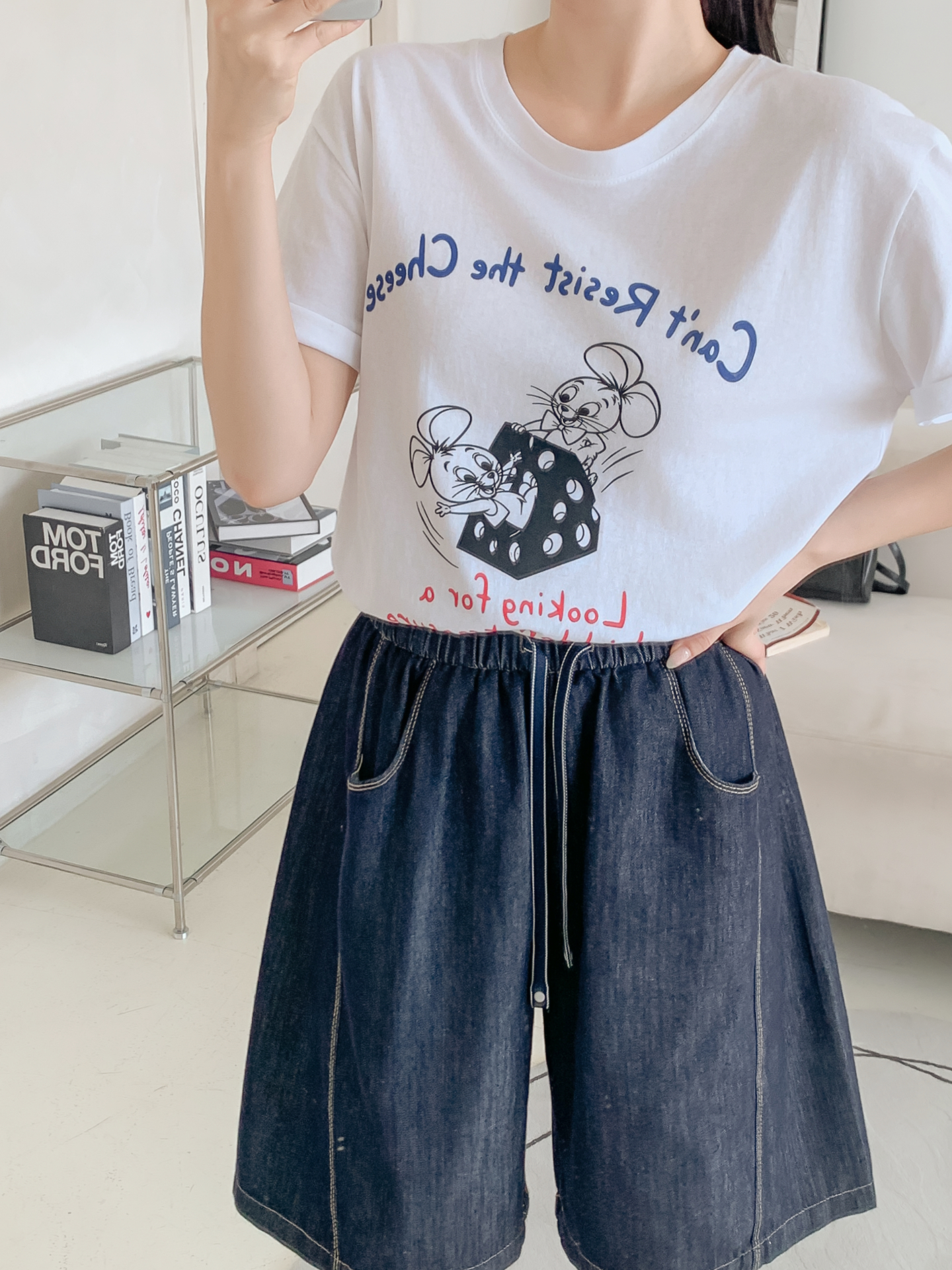 コットンラウンドネックボクシールーズ半袖ロゴTシャツ | 詳細画像21