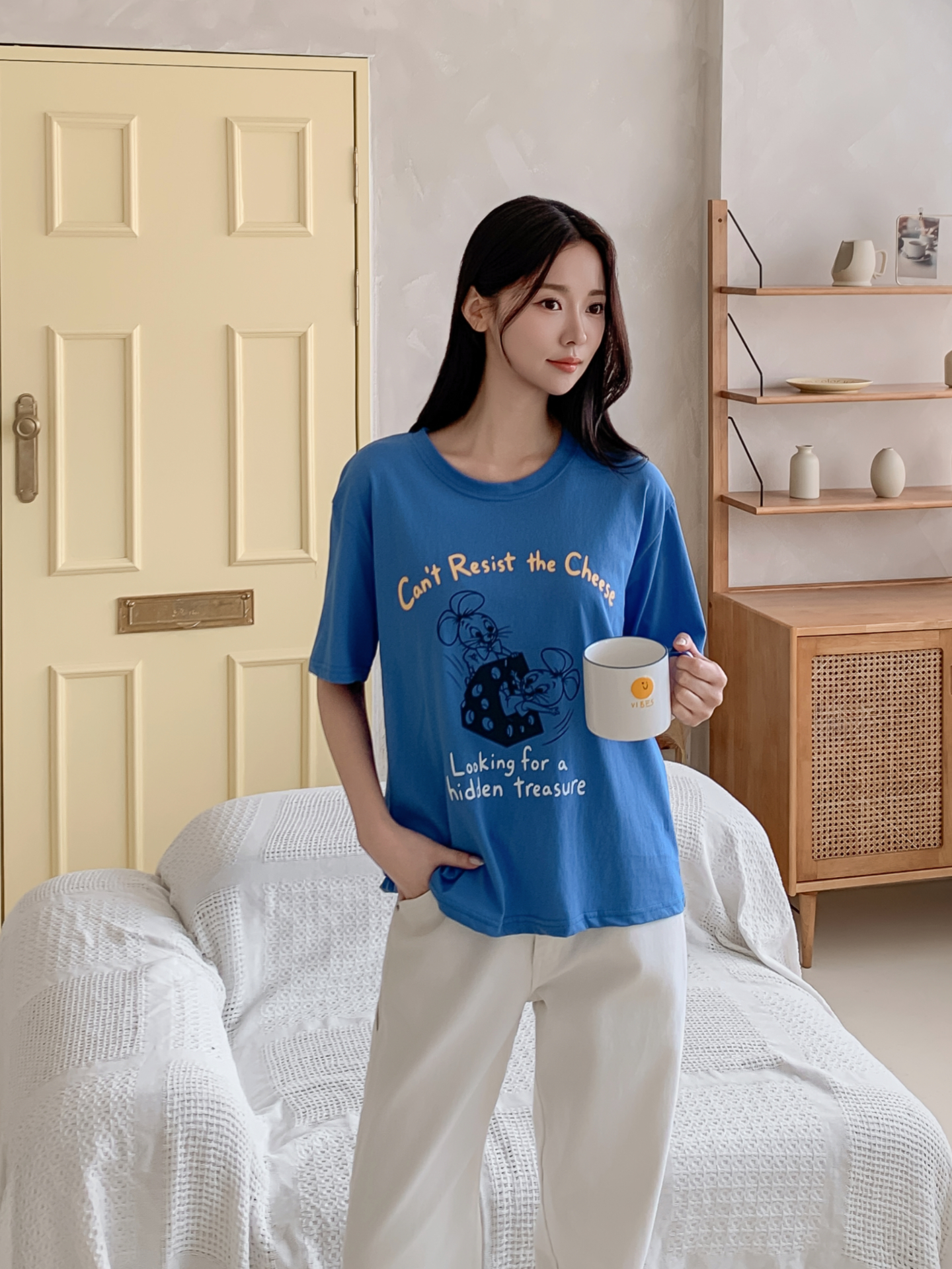 コットンラウンドネックボクシールーズ半袖ロゴTシャツ | 詳細画像23
