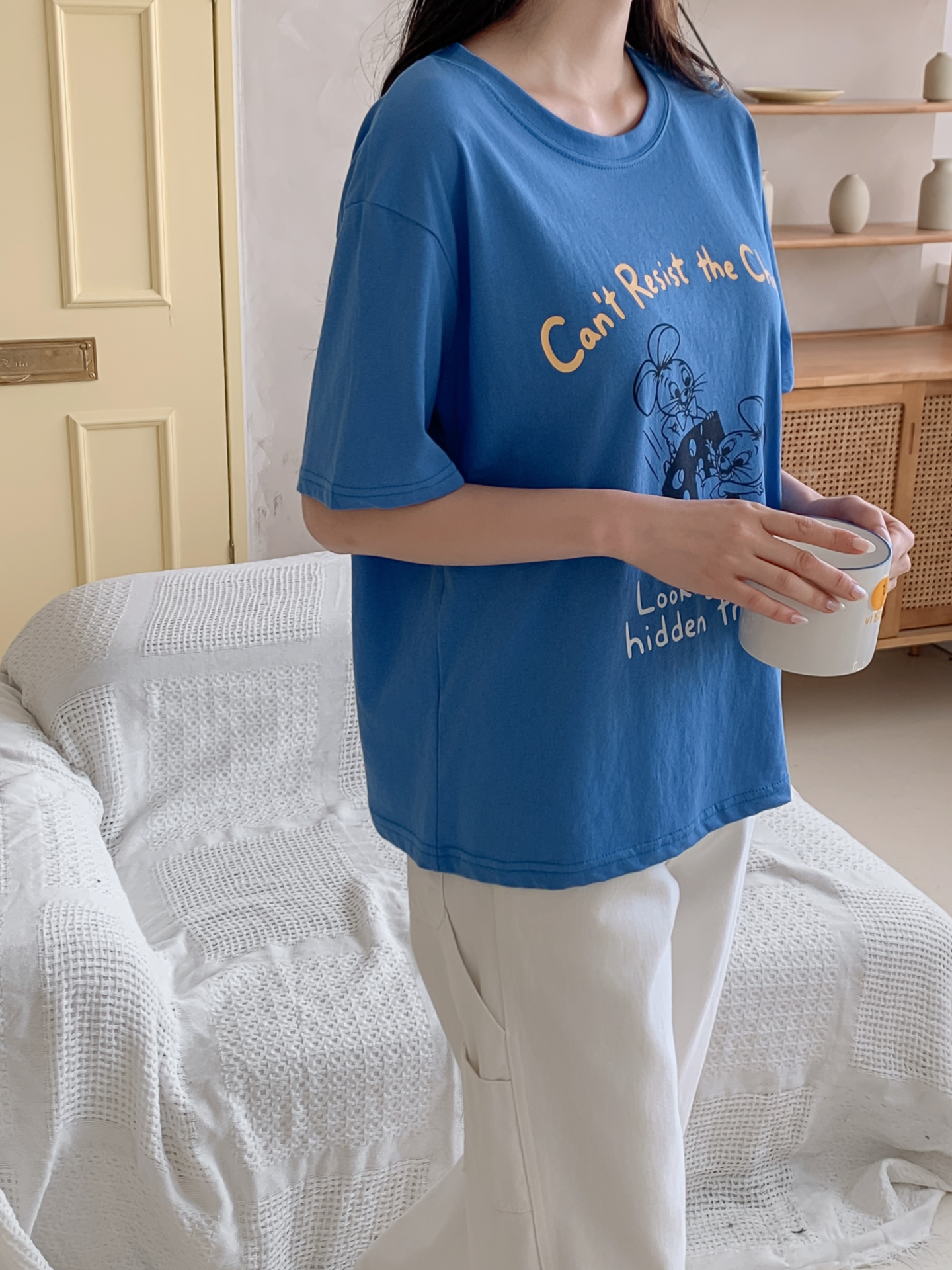 コットンラウンドネックボクシールーズ半袖ロゴTシャツ | 詳細画像24