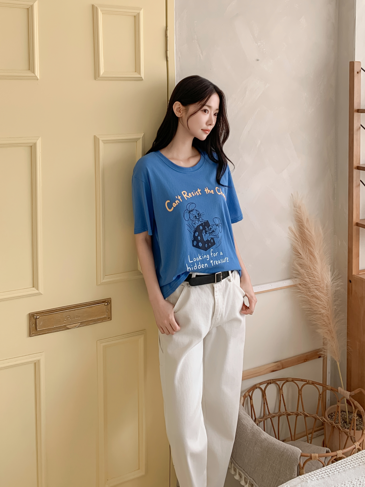 コットンラウンドネックボクシールーズ半袖ロゴTシャツ | 詳細画像32