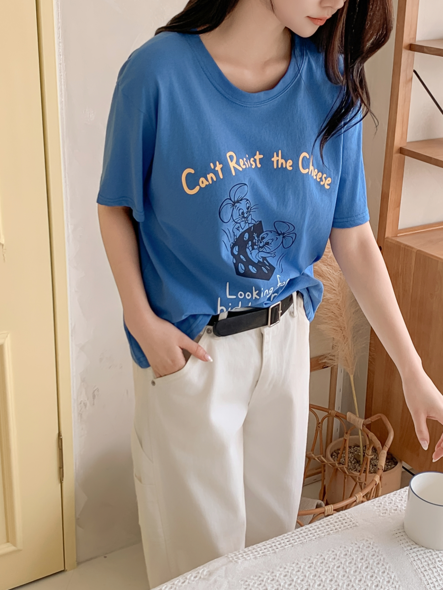 コットンラウンドネックボクシールーズ半袖ロゴTシャツ | 詳細画像34