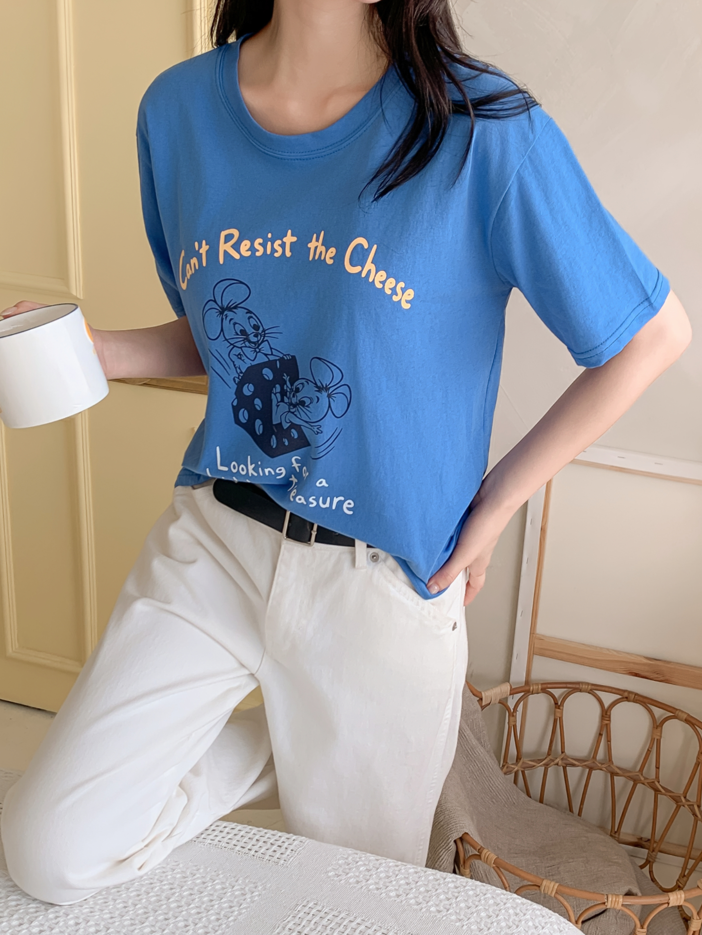 コットンラウンドネックボクシールーズ半袖ロゴTシャツ | 詳細画像36