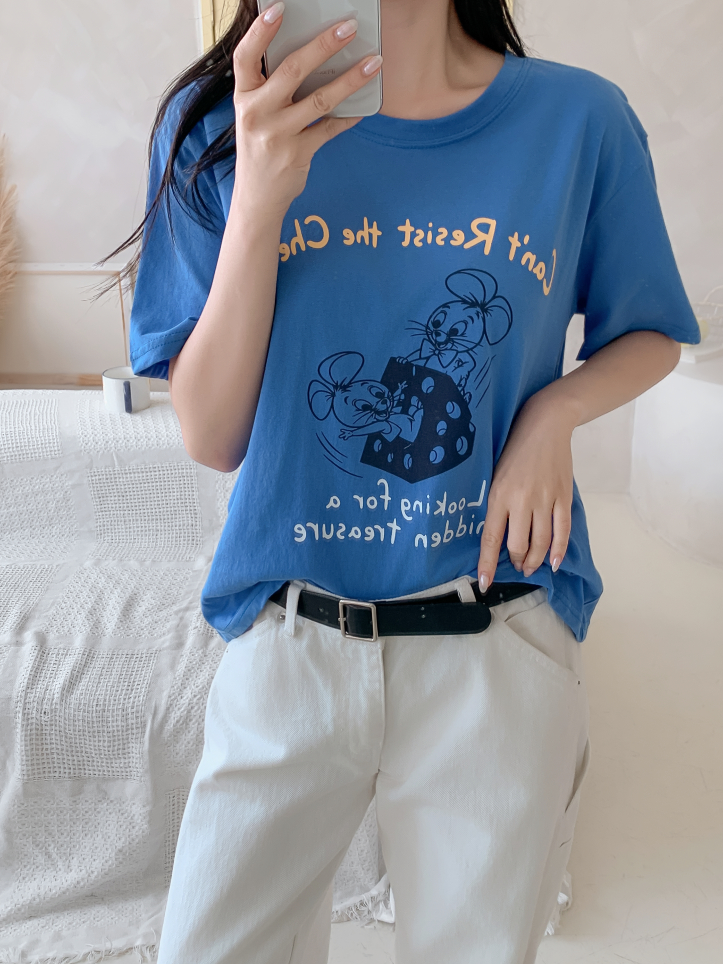 コットンラウンドネックボクシールーズ半袖ロゴTシャツ | 詳細画像39