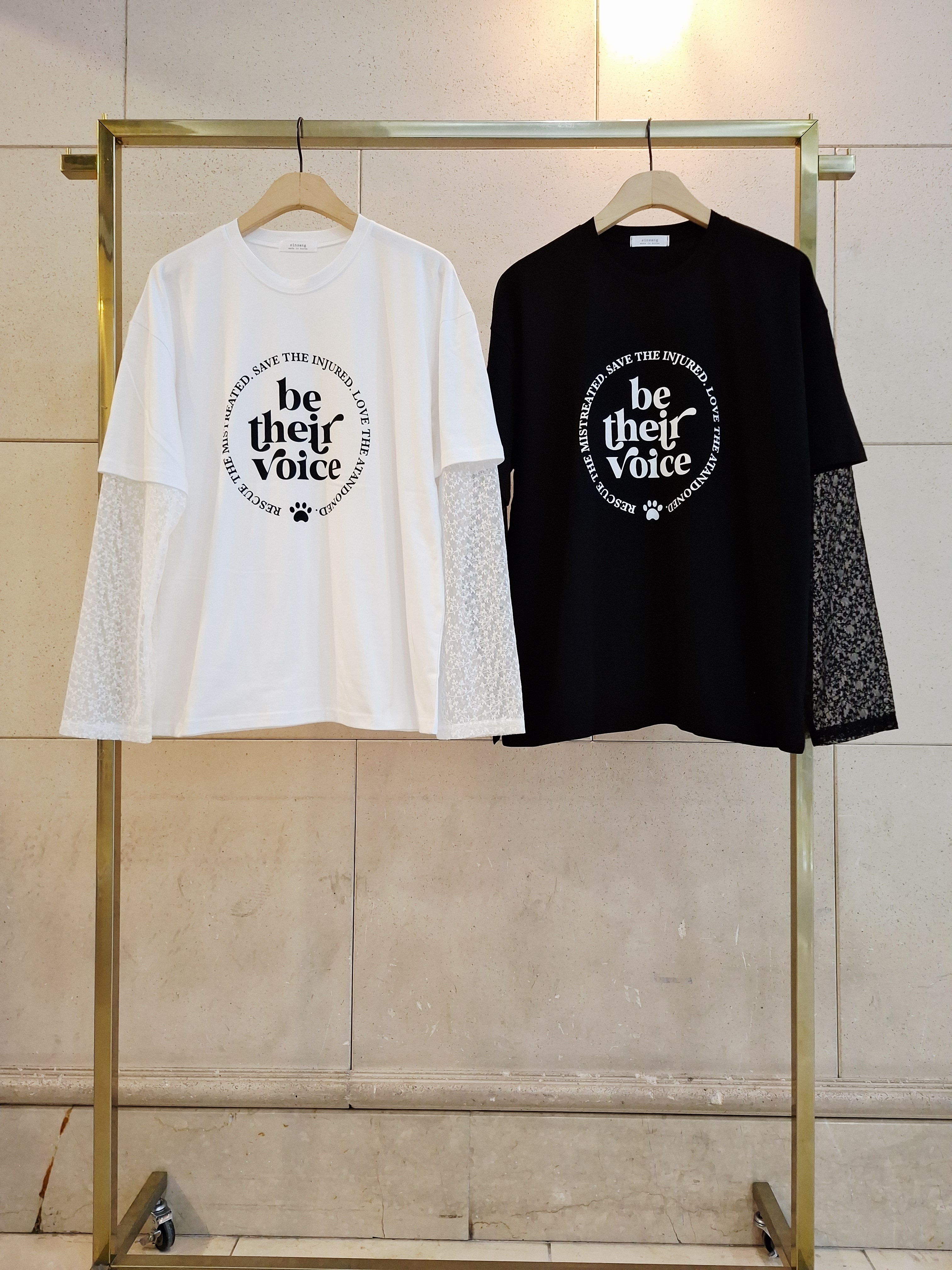 ラウンドネックレイヤード風レタリングプリントTシャツ | 詳細画像2