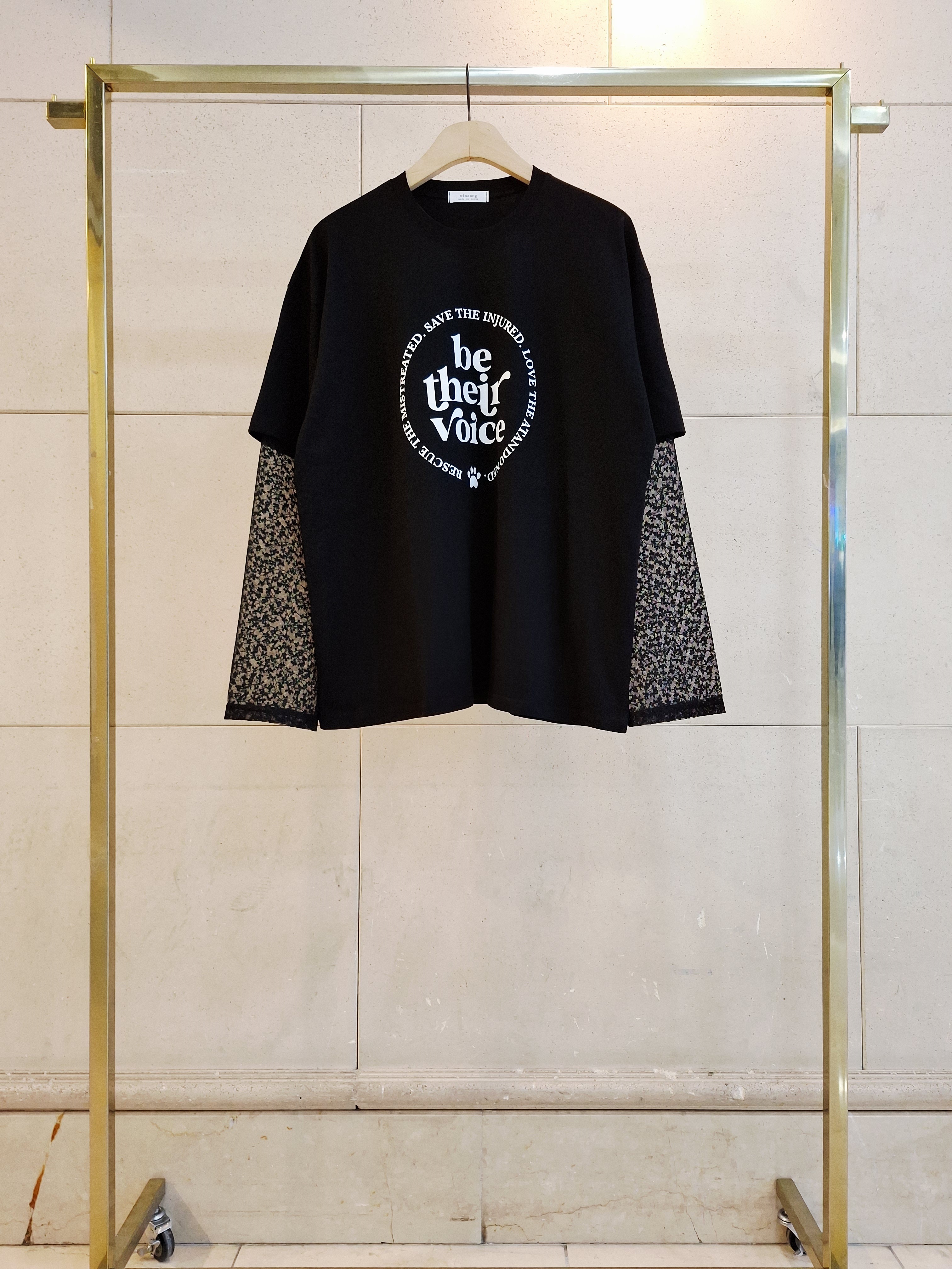ラウンドネックレイヤード風レタリングプリントTシャツ | 詳細画像10