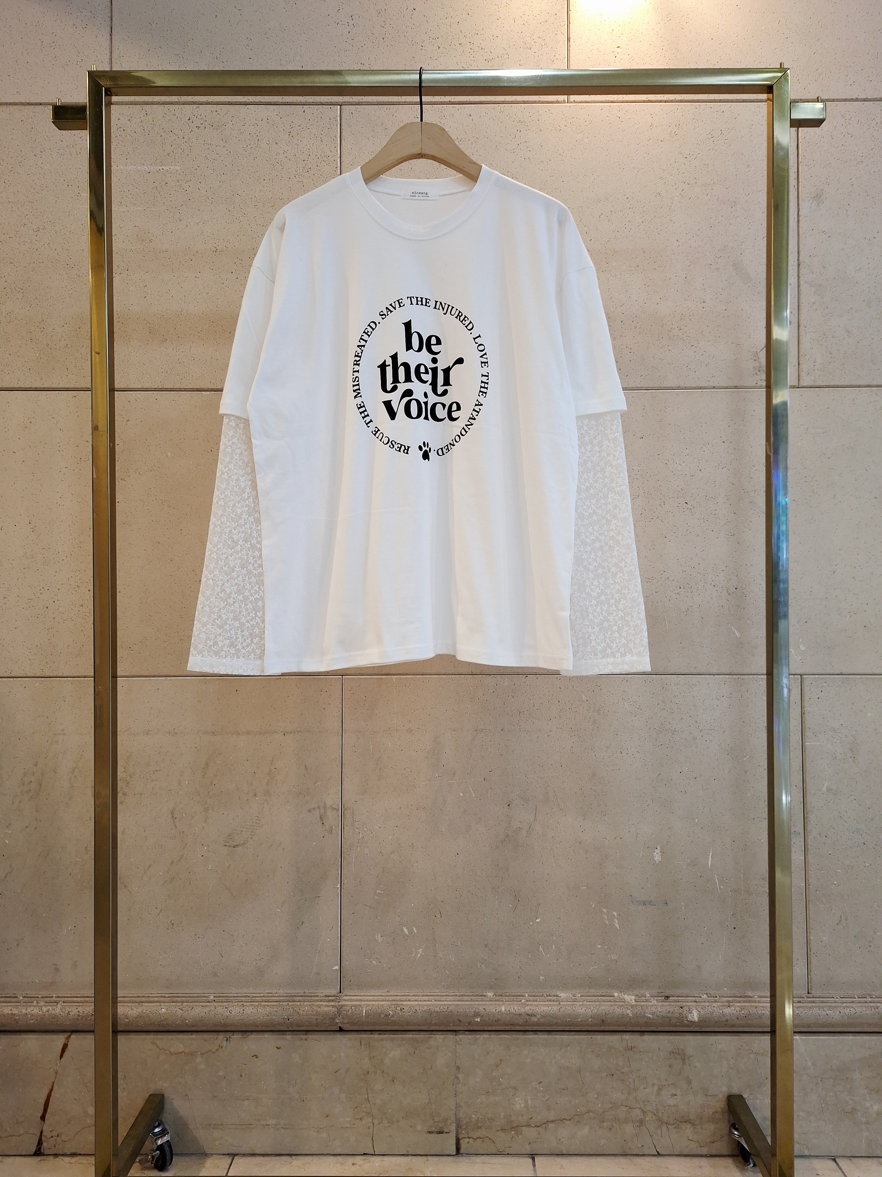 ラウンドネックレイヤード風レタリングプリントTシャツ | 詳細画像11