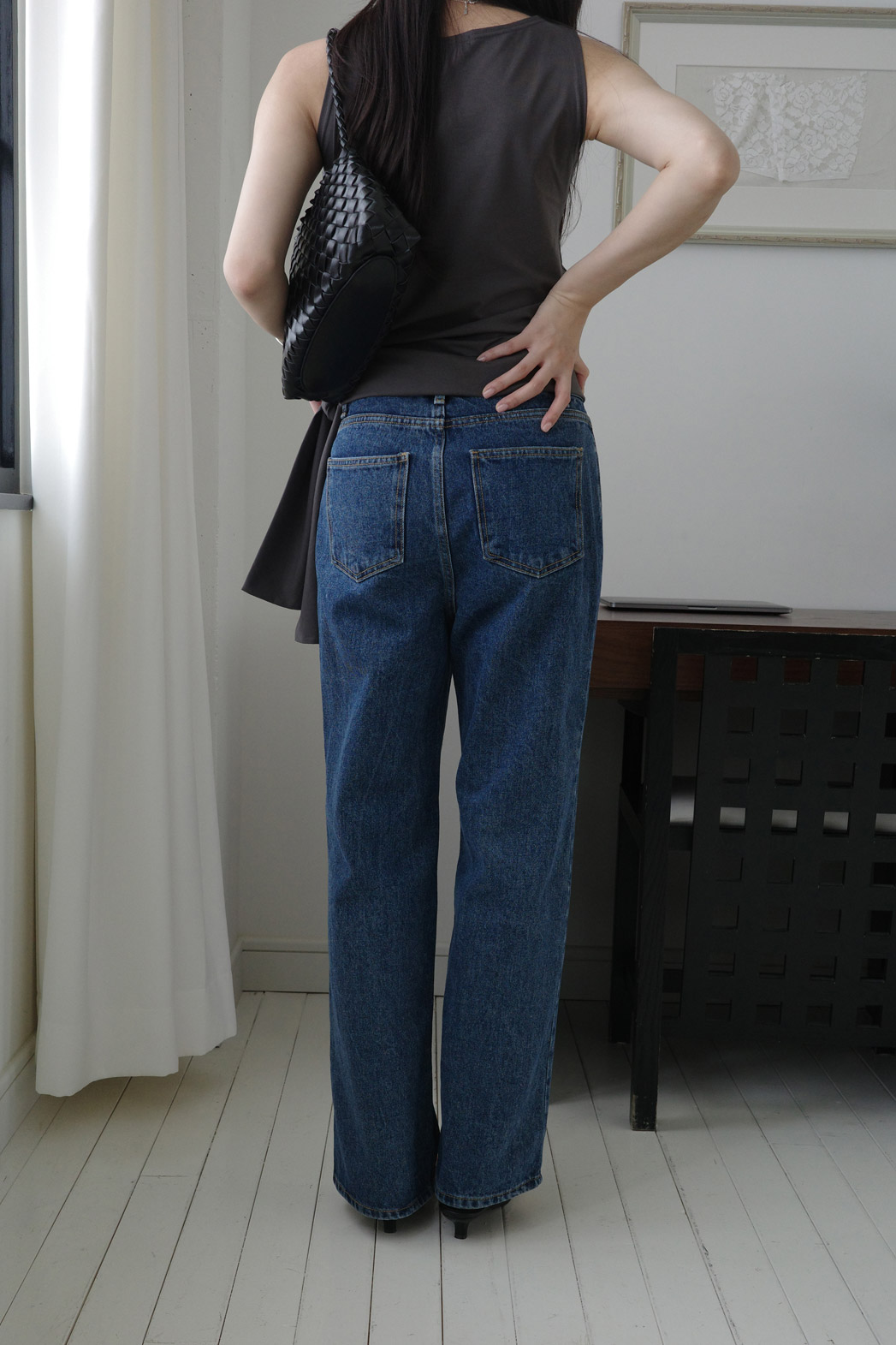 シンプルセミワイドディープブルーデニムパンツ | DHOLIC | 詳細画像20