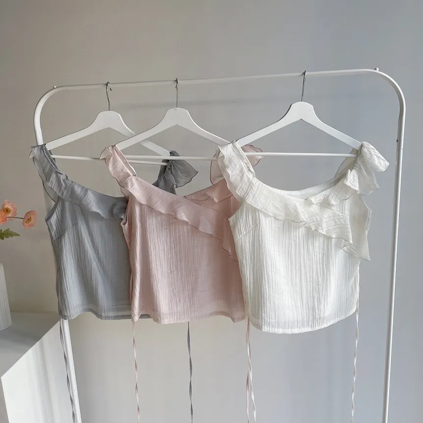 フリルアンバランスネックキャミブラウス | mirangmirang | 詳細画像30