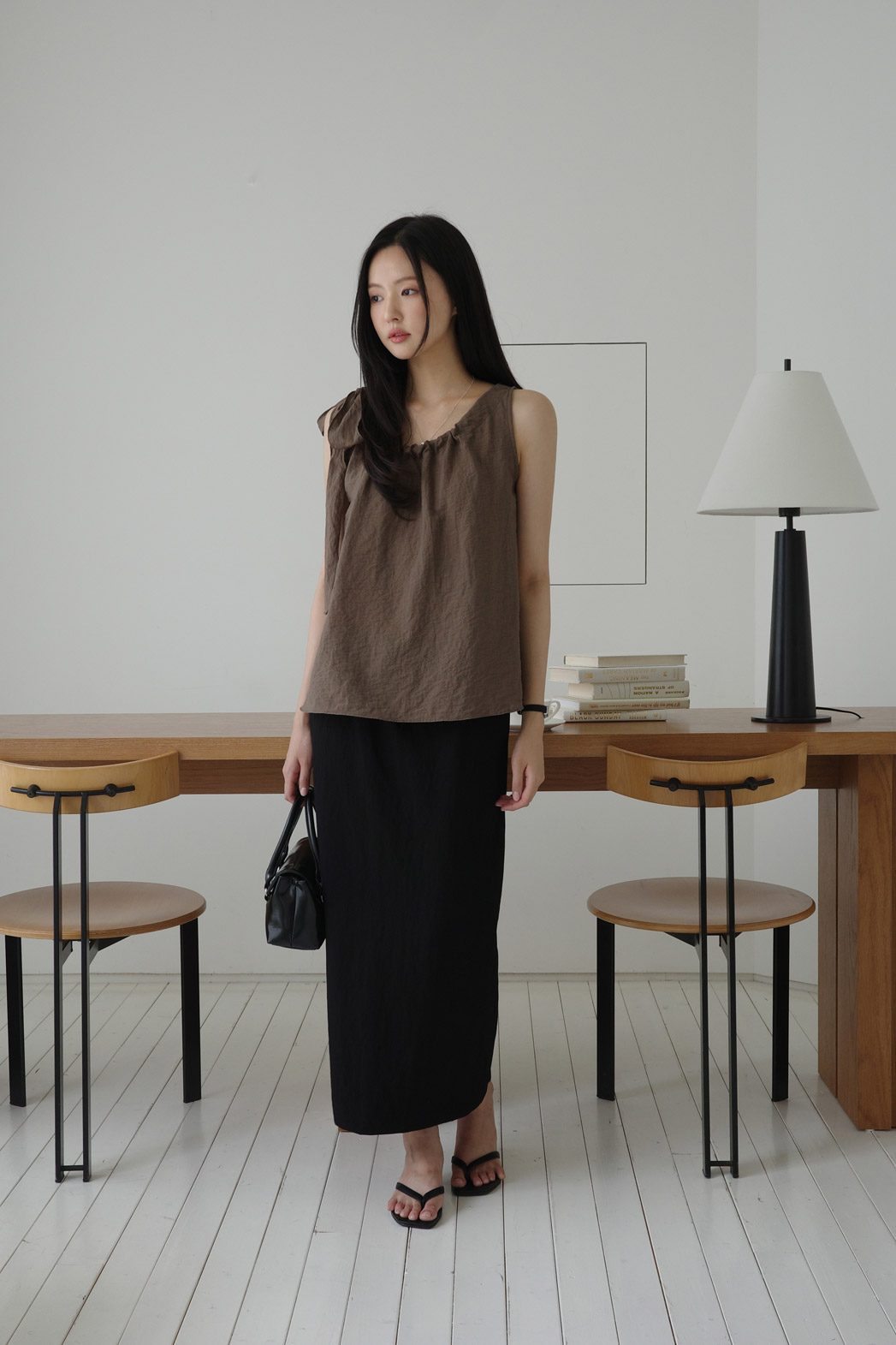 リネン混ルーズノースリブラウスSS | DHOLIC | 詳細画像2