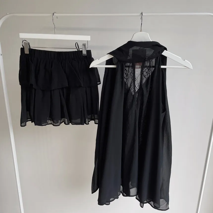 シフォンレースホルターネックティアードウエストゴムミニセットアップ | mirangmirang | 詳細画像25