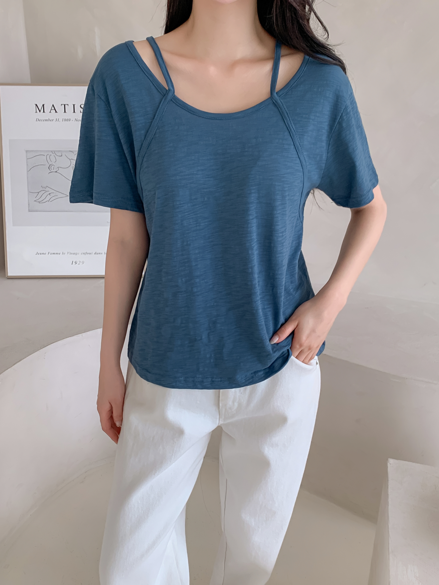 コットンスリムルーズ半袖Tシャツ | 詳細画像5