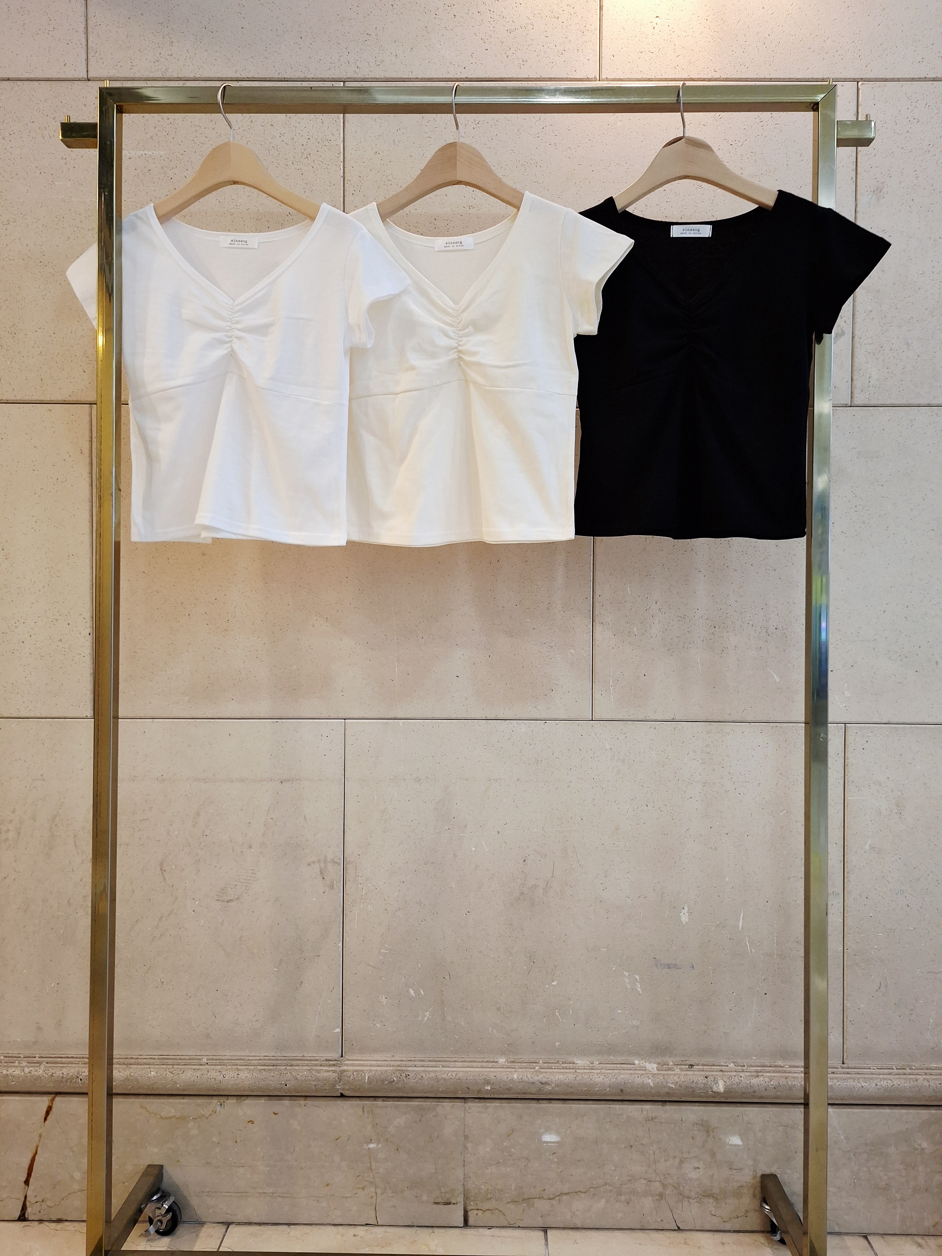 ラインスリム半袖ギャザーTシャツ | 詳細画像6