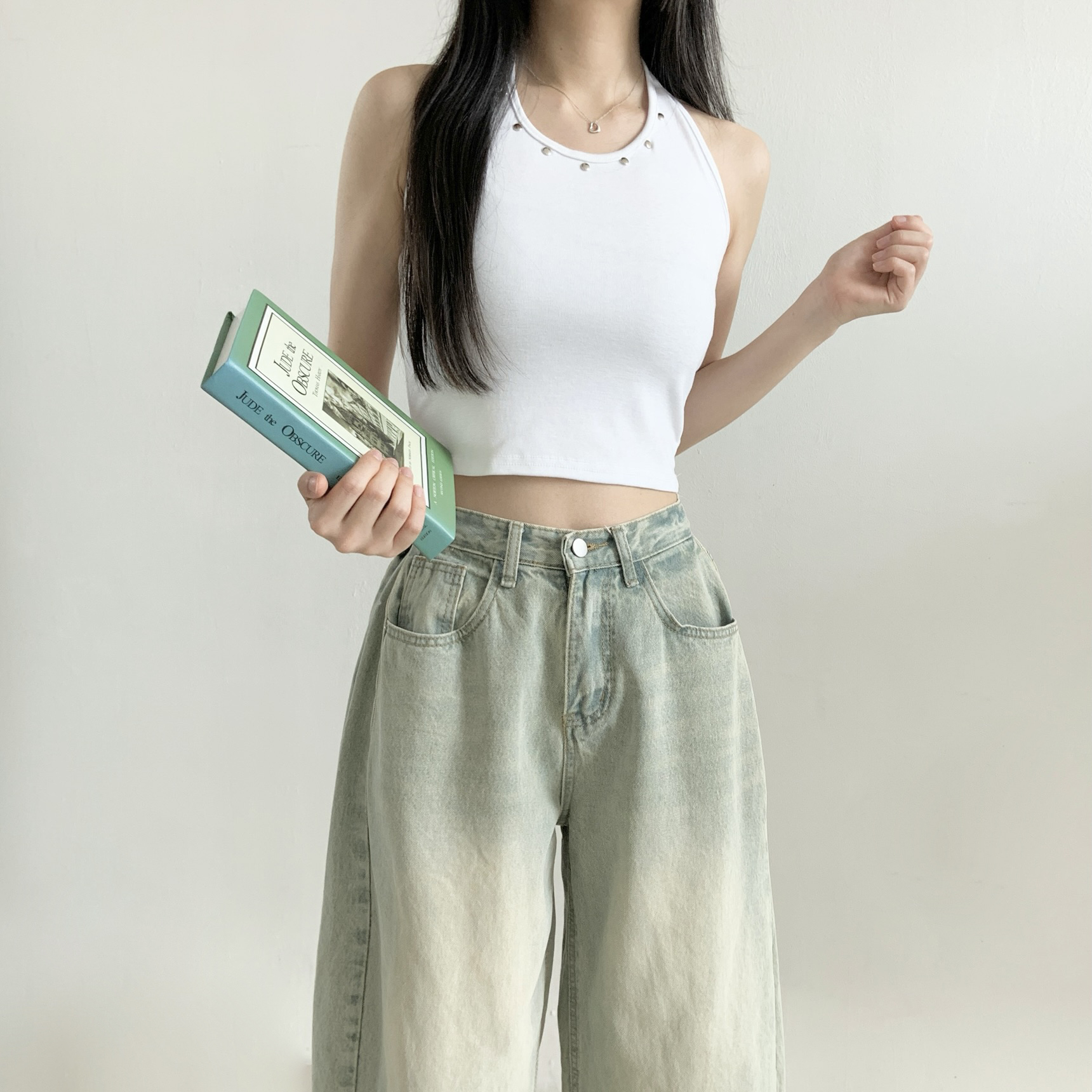 ホルターネッククロップドスリムスタッズノースリーブ | 詳細画像4