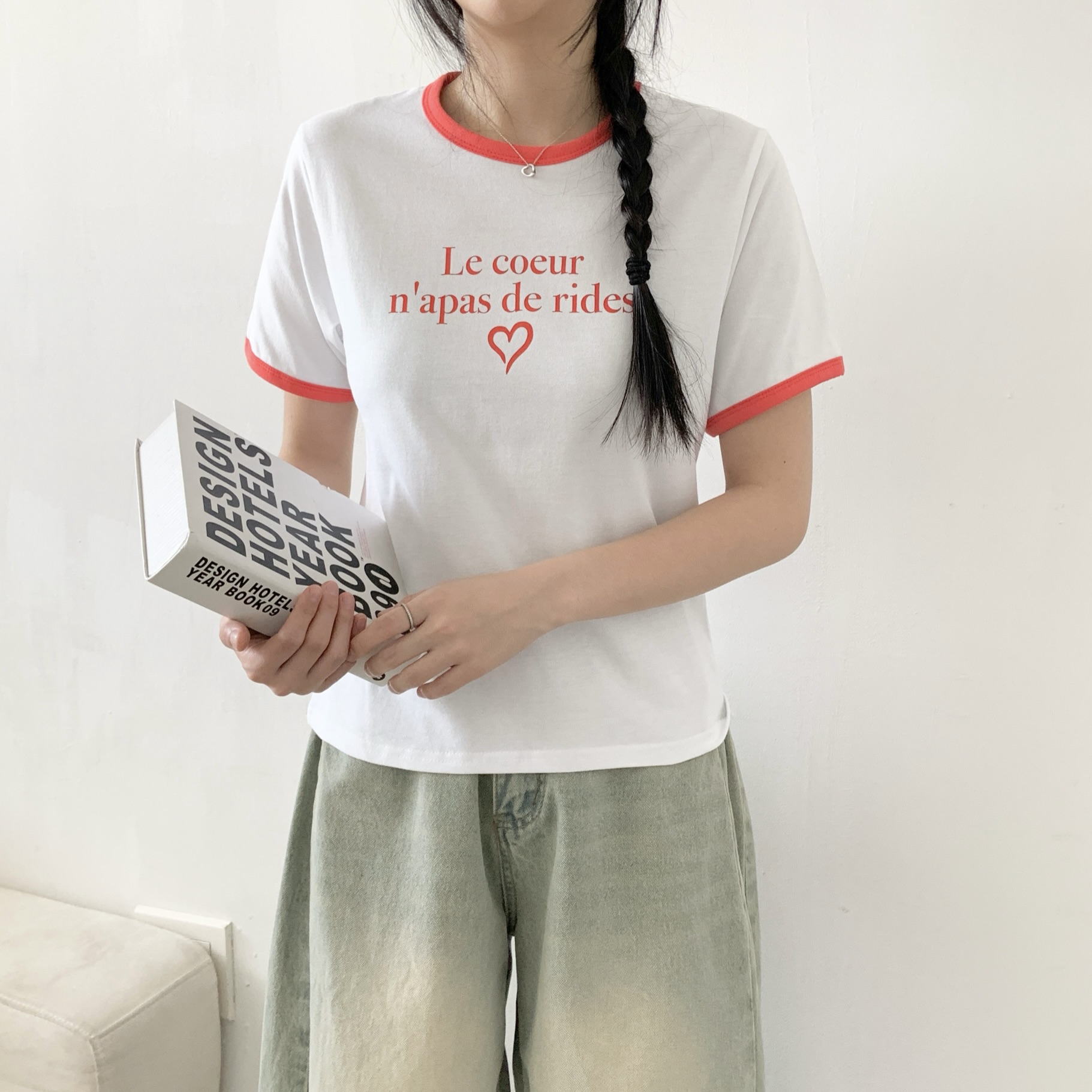 コットンラウンドネックベーシック半袖ロゴTシャツ | 詳細画像6